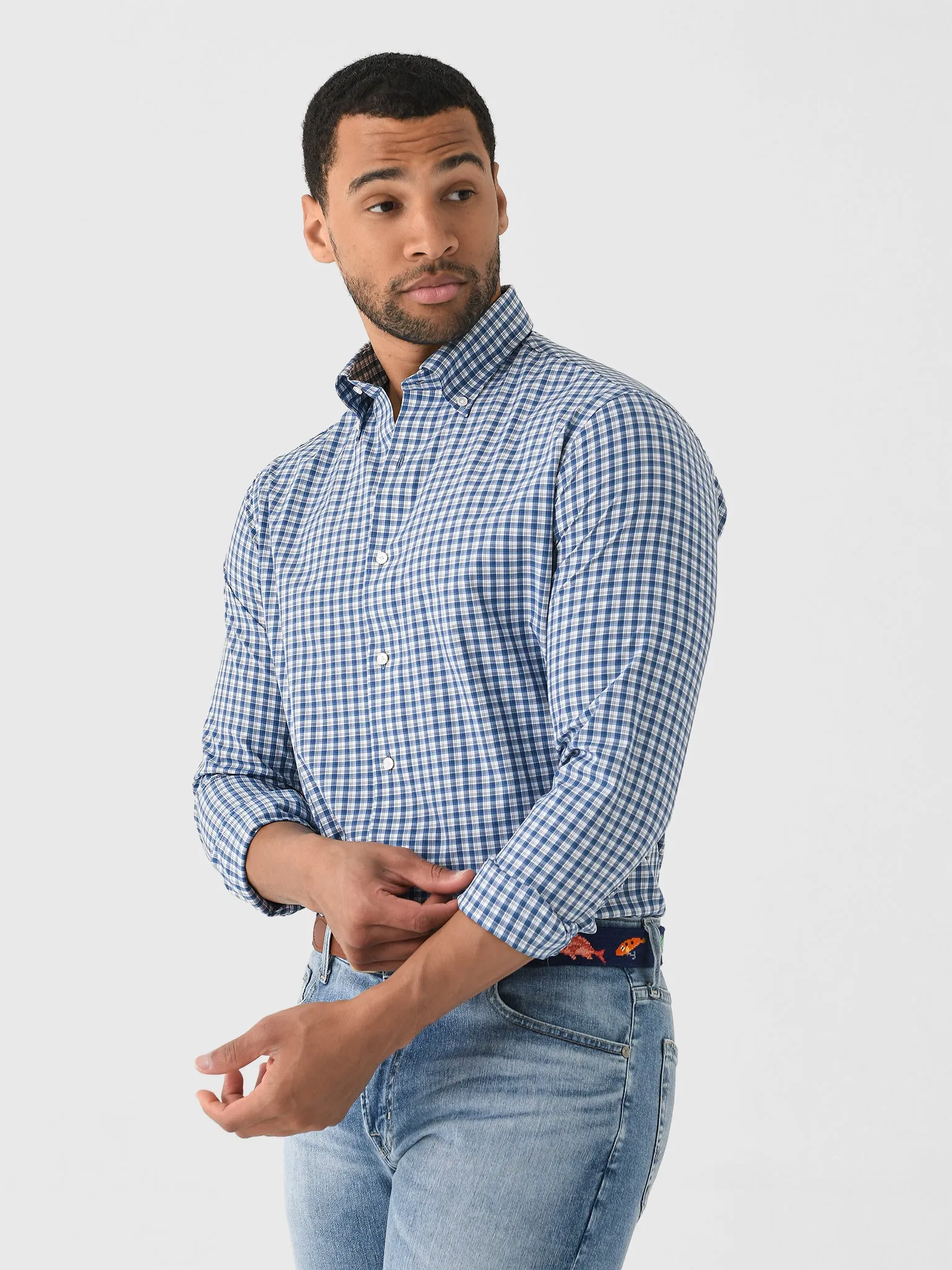 Peter Millar Crown Crafted Men's Davis Performance Poplin Sport Shirt sold by Saint Bernard product image thumbnail 3