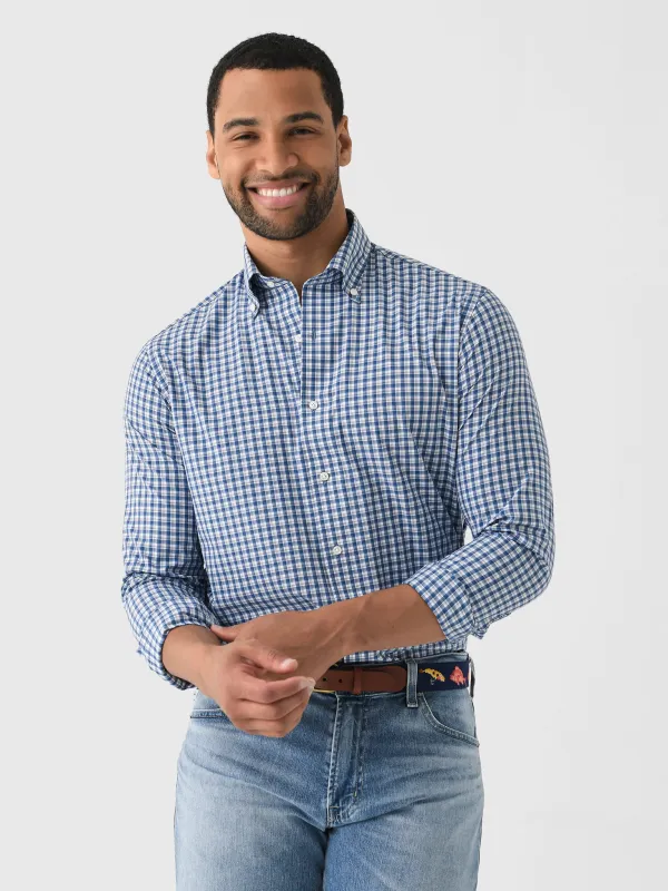 Peter Millar Crown Crafted Men's Davis Performance Poplin Sport Shirt sold by Saint Bernard