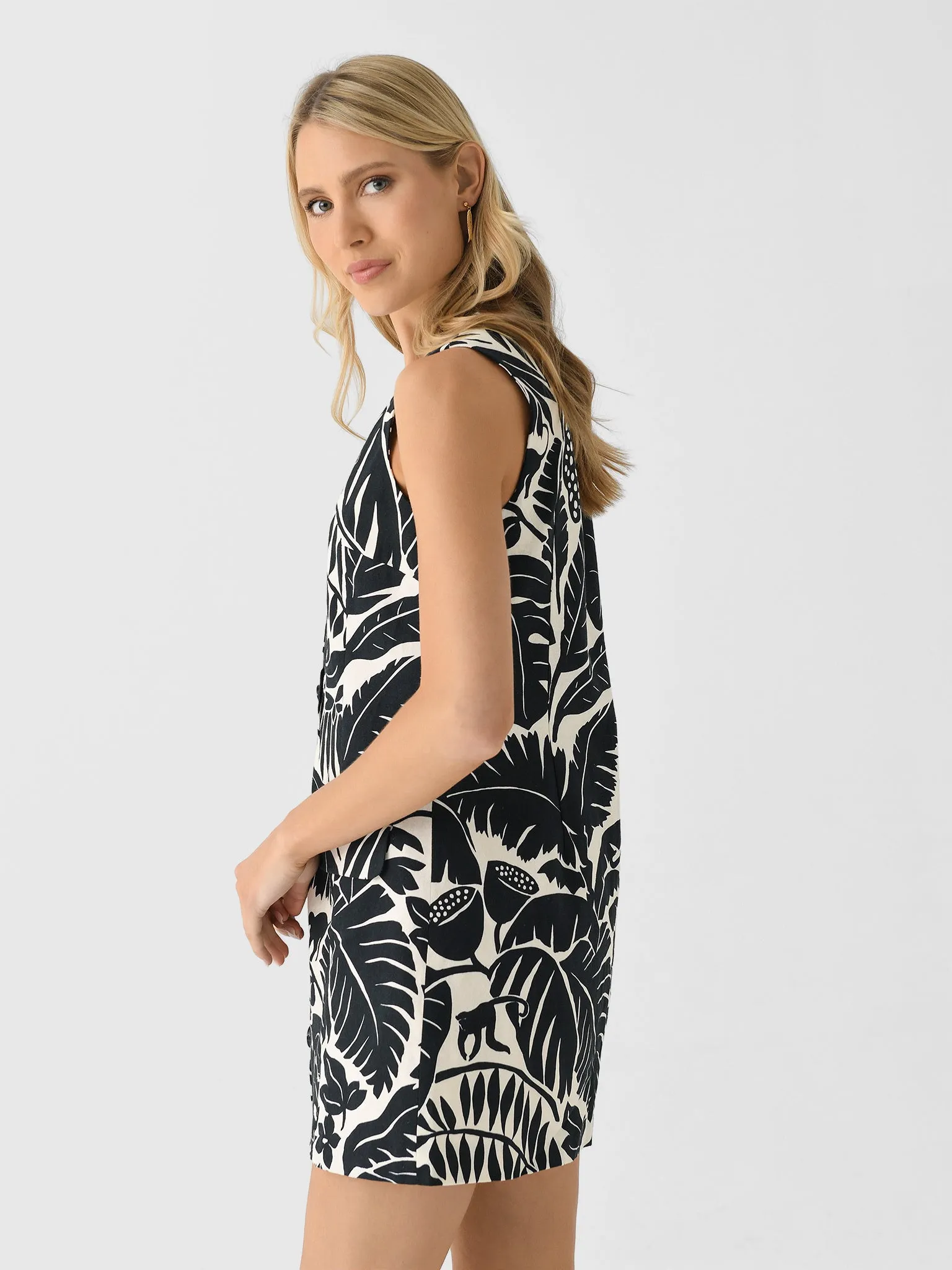 Simon Miller Women's Carob Printed Linen Mini Dress sold by Saint Bernard product image thumbnail 4