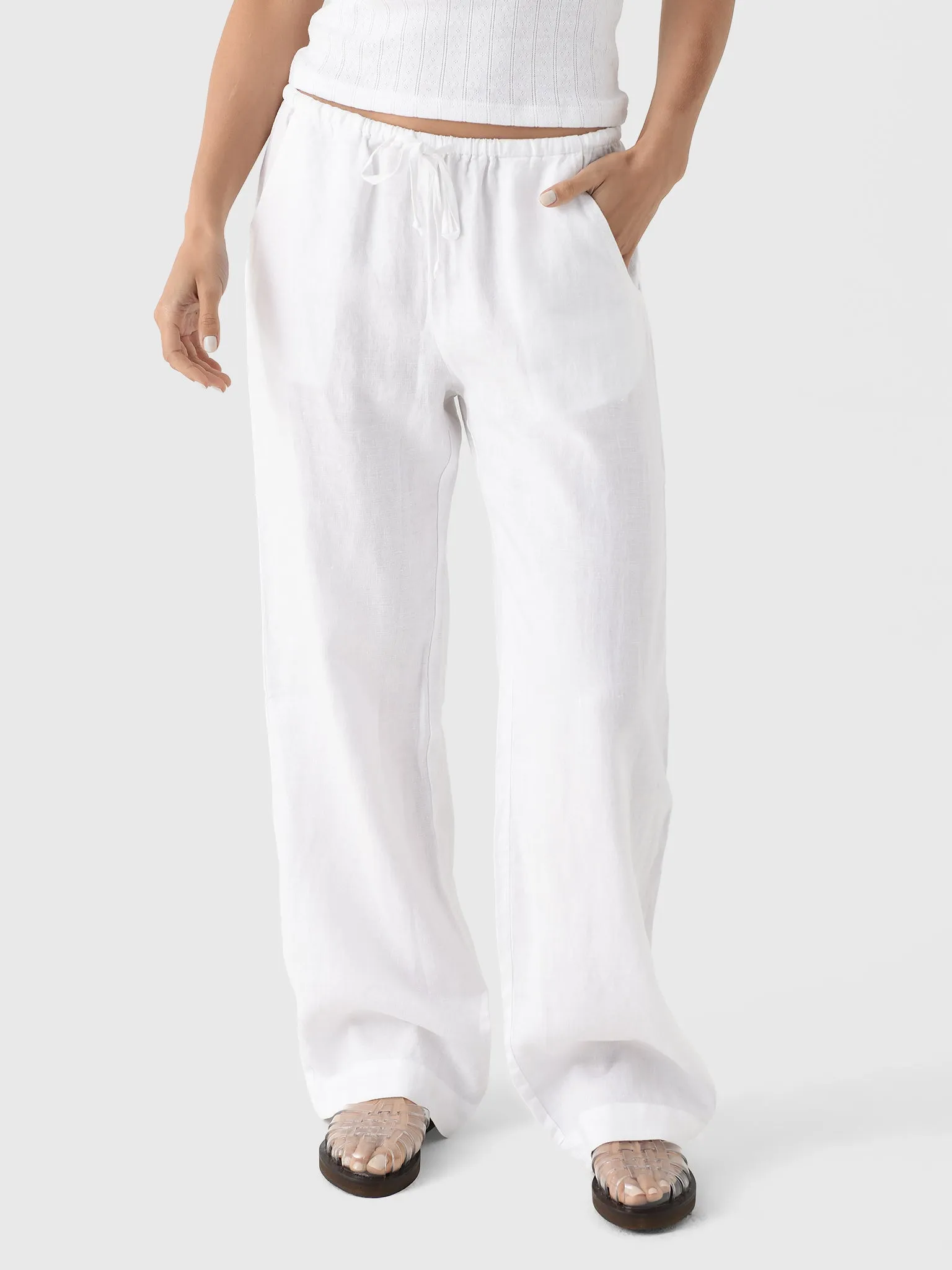 DONNI. Women's The Linen Drawstring Pant sold by Saint Bernard