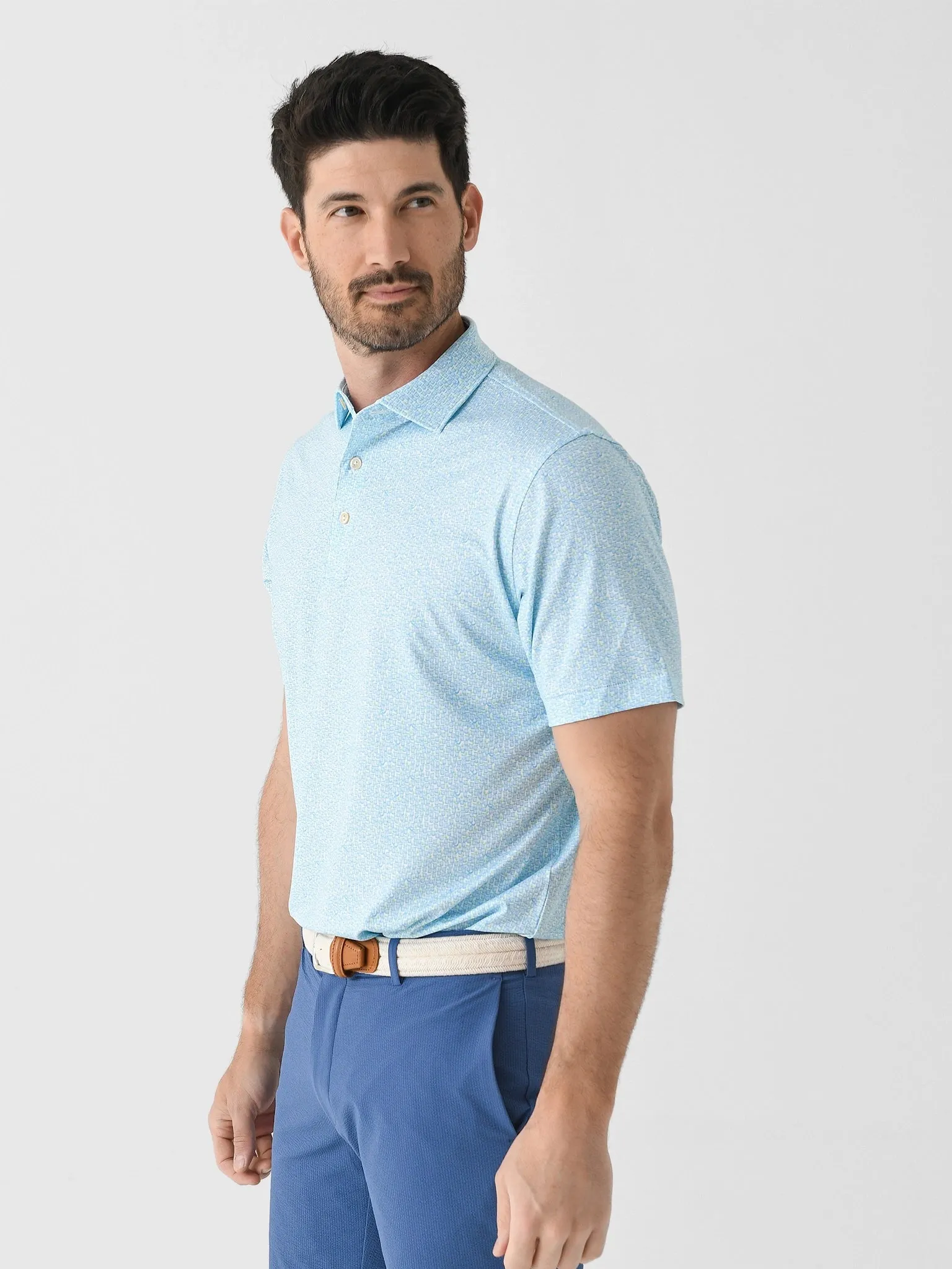 Peter Millar Crown Sport Men's Mezcal Performance Jersey Polo sold by Saint Bernard product image thumbnail 3