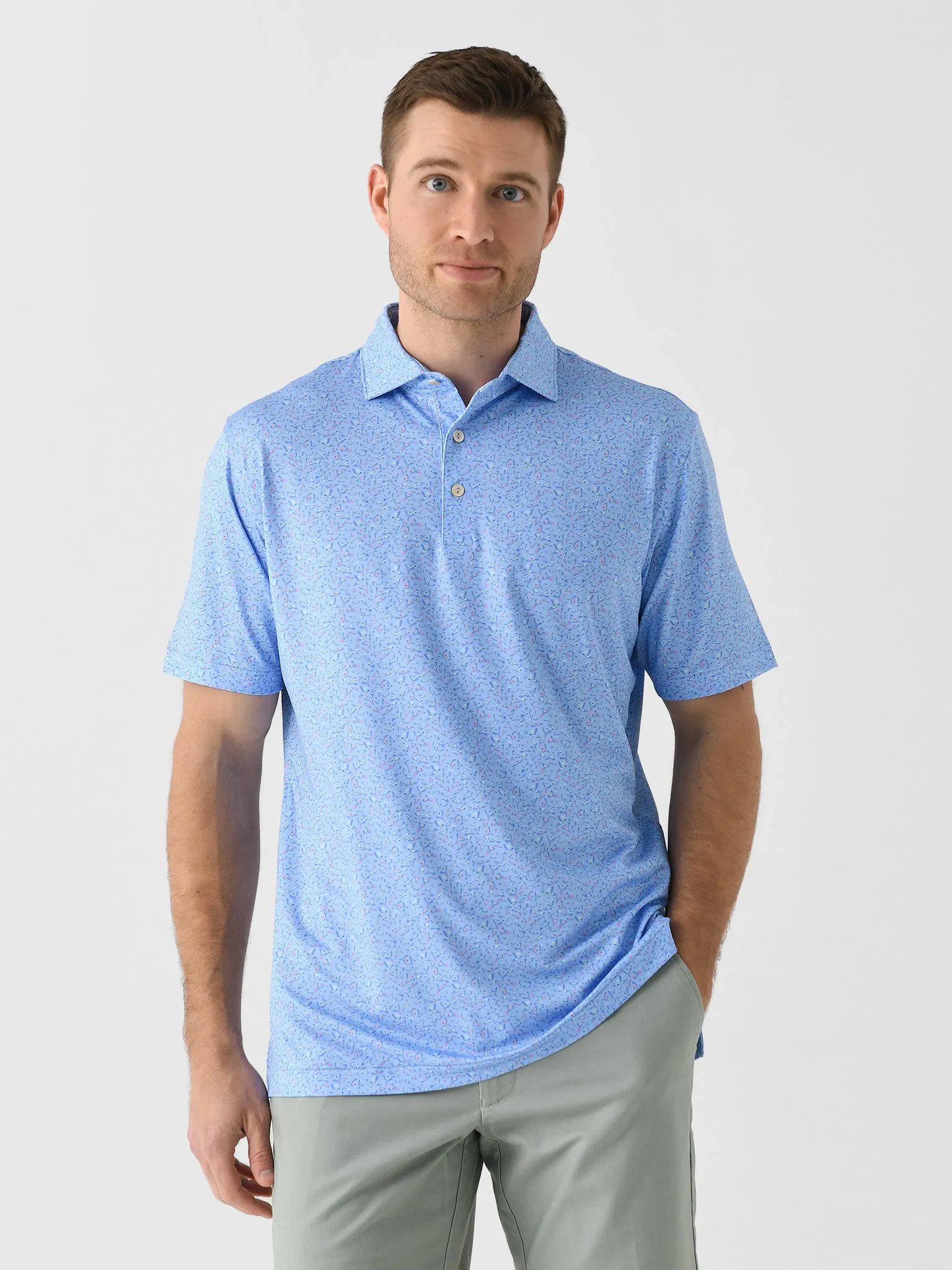 Peter Millar Crown Sport Men's Macaw Performance Jersey Polo sold by Saint Bernard