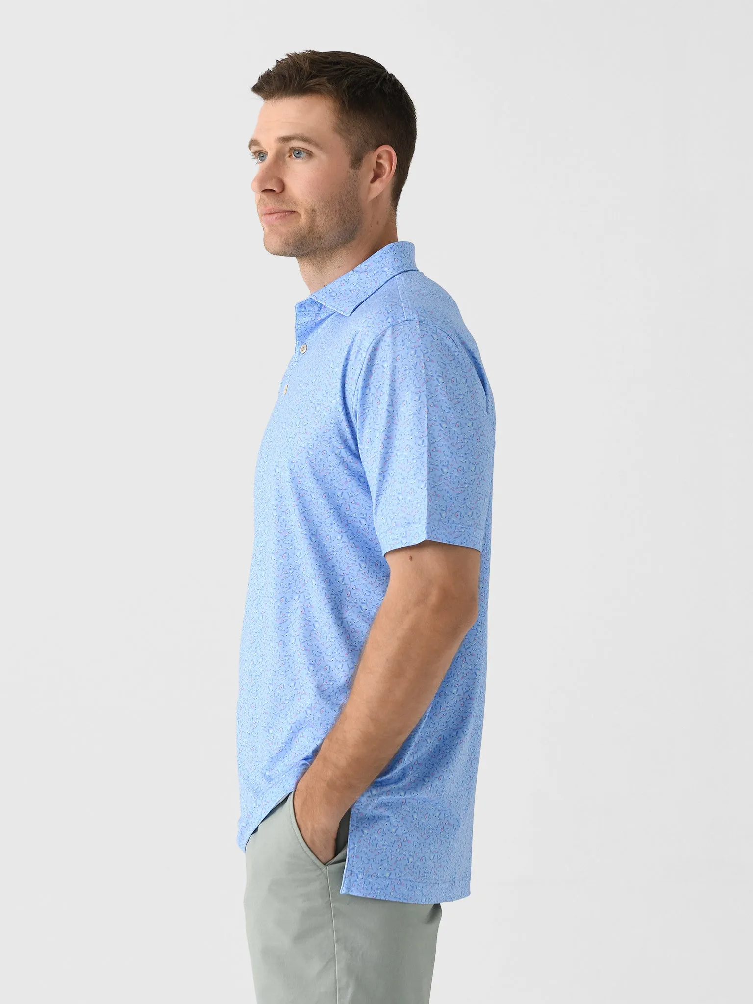 Peter Millar Crown Sport Men's Macaw Performance Jersey Polo sold by Saint Bernard product image thumbnail 3