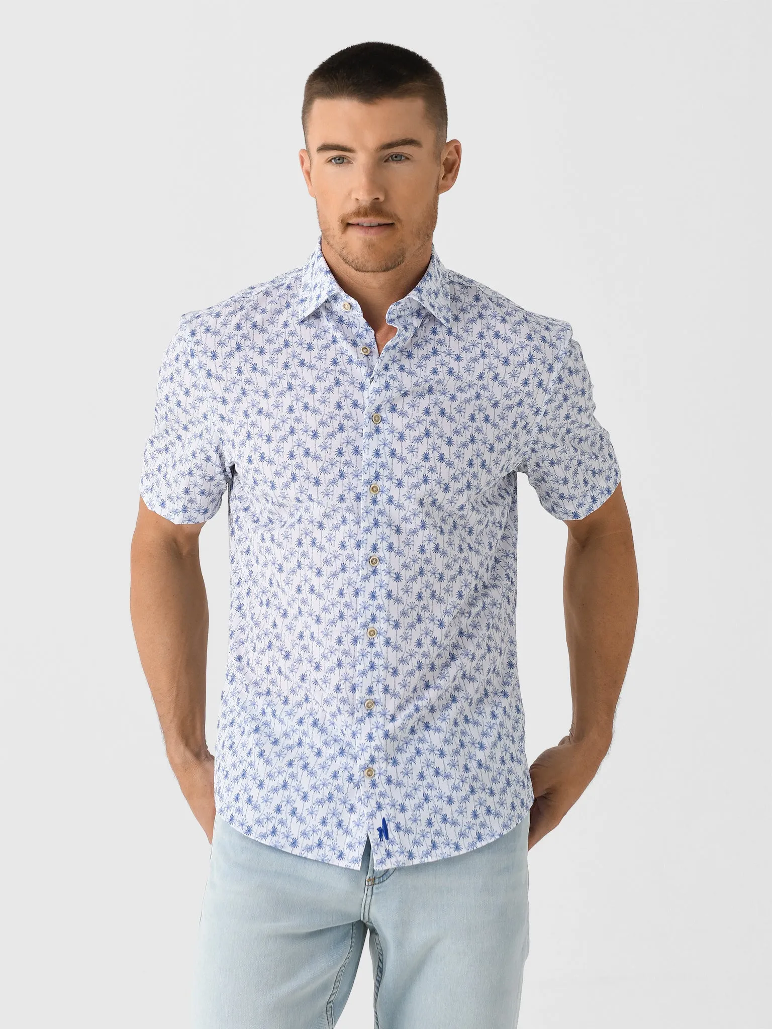 Johnnie-O Men's Mendocino Hangin' Out Knit Button-Down Shirt sold by Saint Bernard