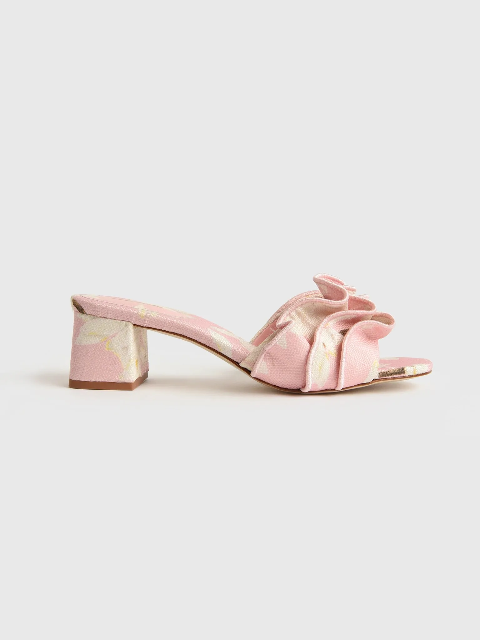 Larroude Women's Brigitte Ruffle Heel Mule sold by Saint Bernard product image thumbnail 4