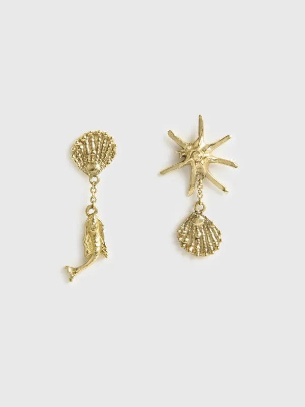 Alemais Reverie Asymmetric Drop Earrings made by Alemais