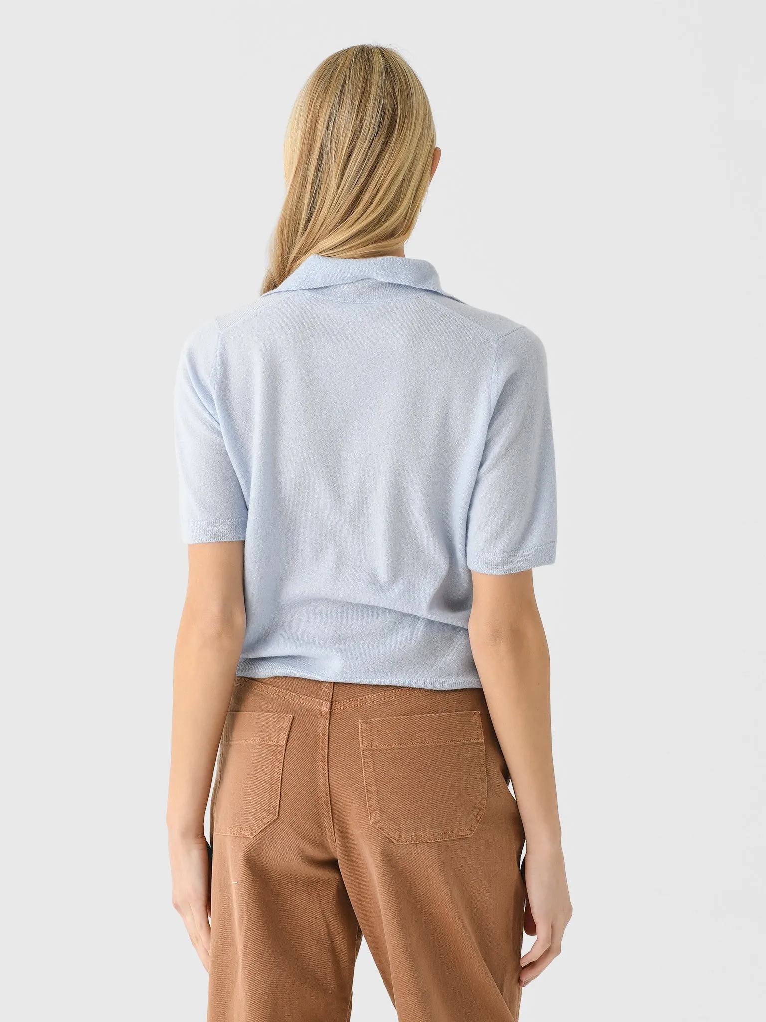 Vince Women's Cashmere-Silk Short-Sleeve Polo Sweater sold by Saint Bernard product image thumbnail 5