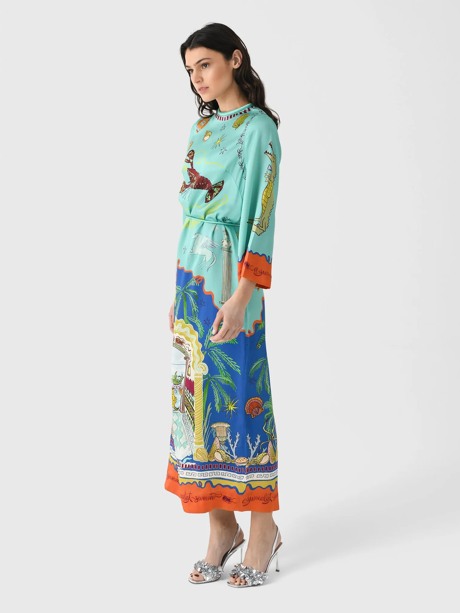 Alemais Women's Surrealist Summer Midi Silk Dress sold by Saint Bernard product image thumbnail 3
