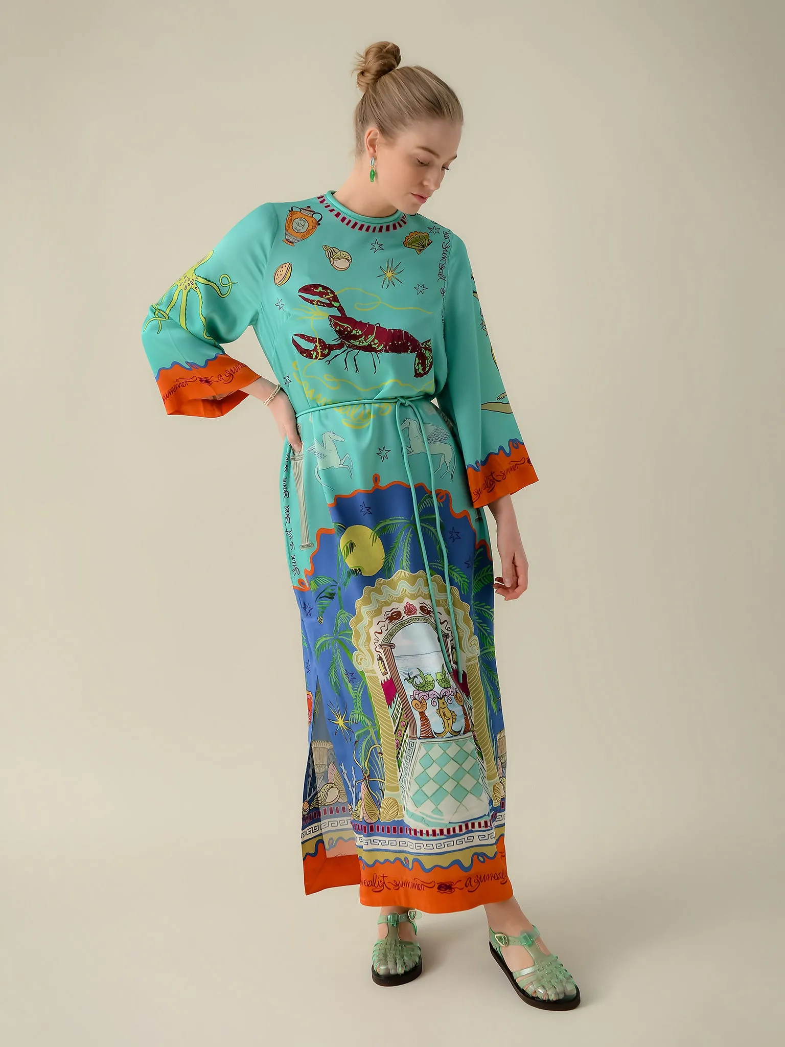 Alemais Women's Surrealist Summer Midi Silk Dress sold by Saint Bernard product image thumbnail 2