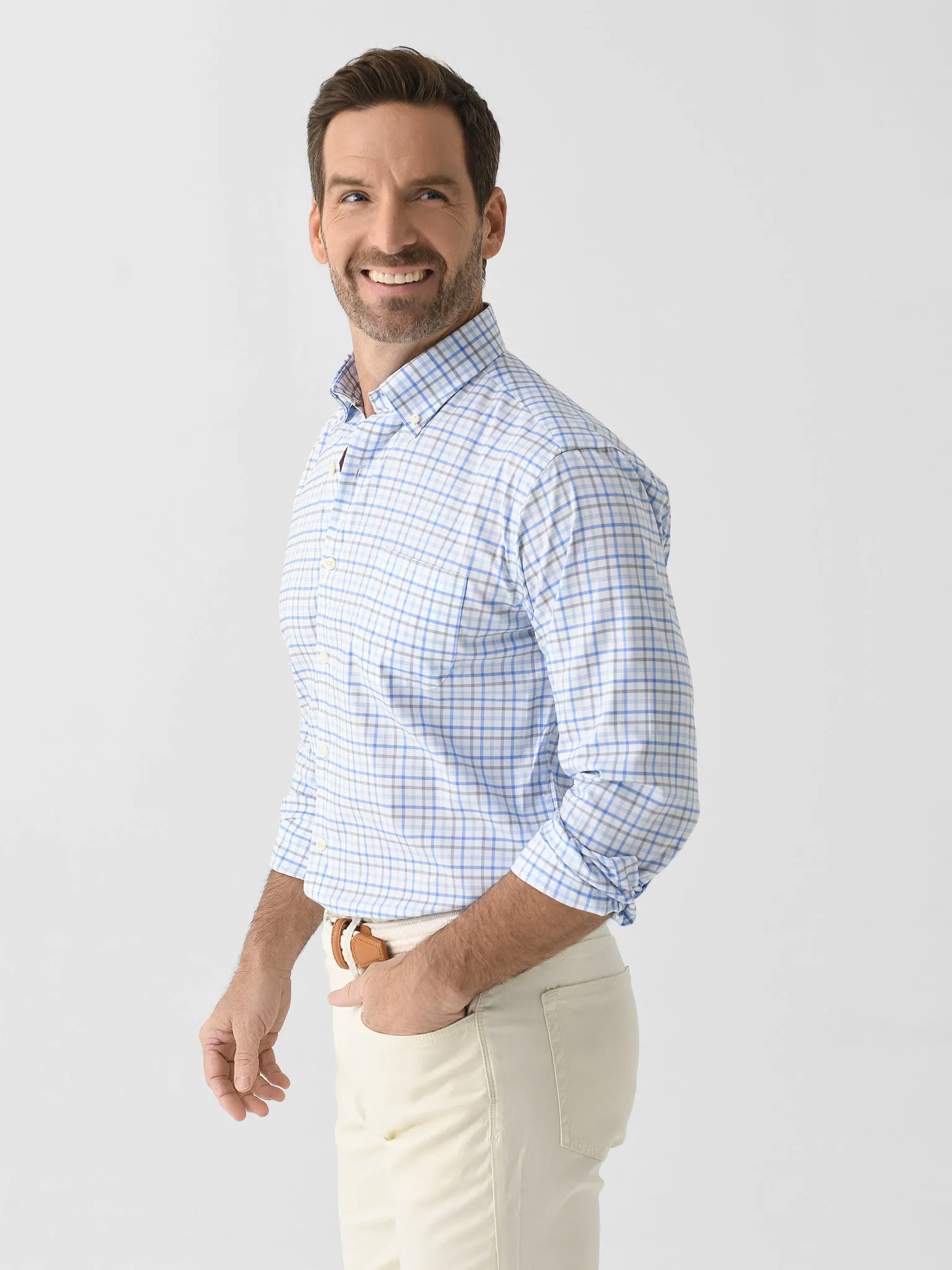 Peter Millar Crown Men's Calgary Crown Lite Cotton-Stretch Sport Shirt sold by Saint Bernard product image thumbnail 3