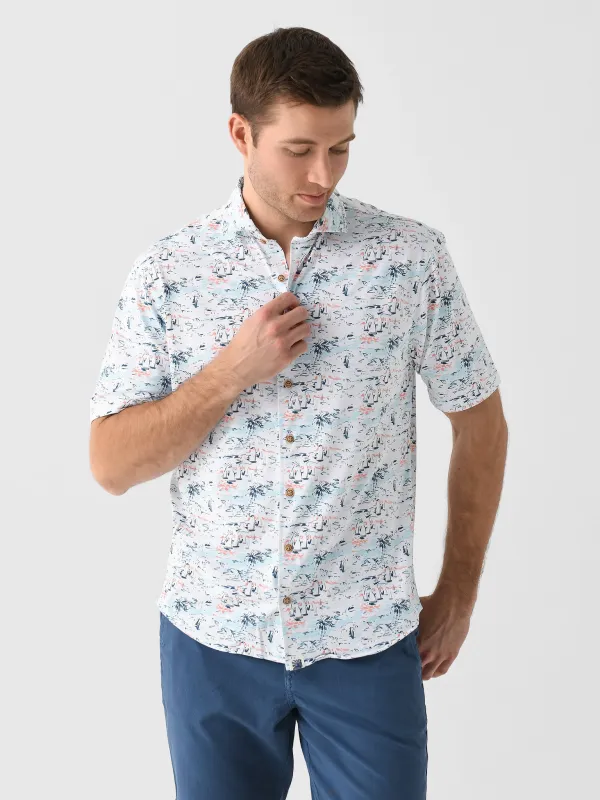 Johnnie-O Men's Making Waves Hangin' Out Button-Down Shirt sold by Saint Bernard