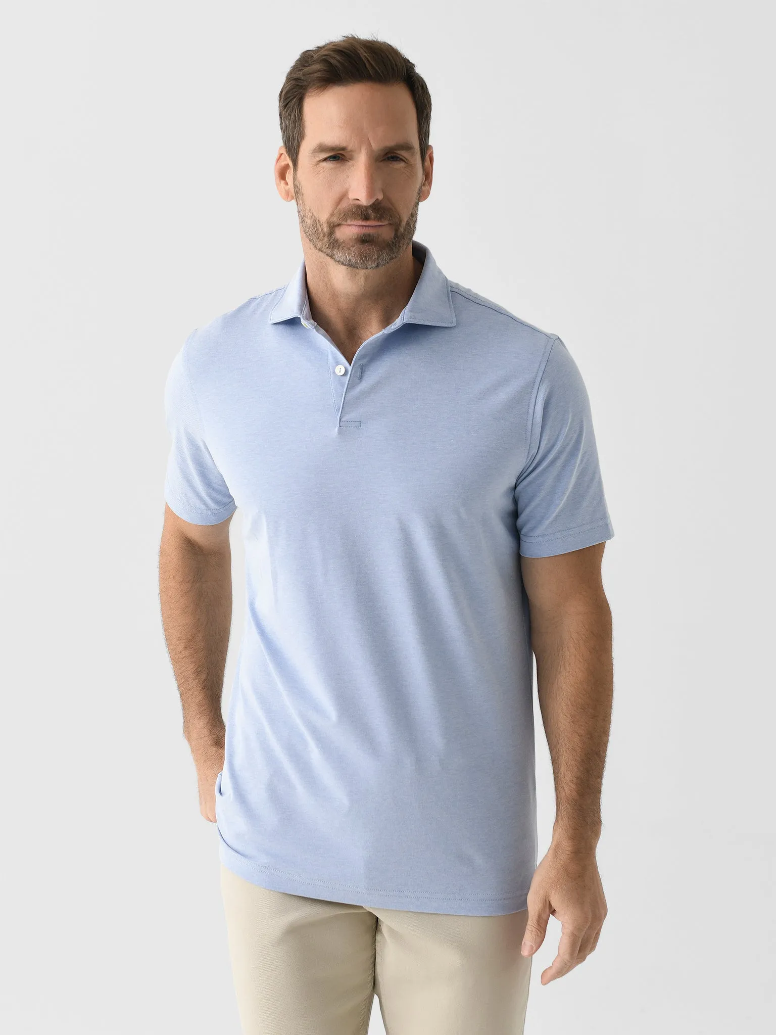 Peter Millar Crown Crafted Men's Albatross Cotton Blend Piqué Polo sold by Saint Bernard product image thumbnail 5