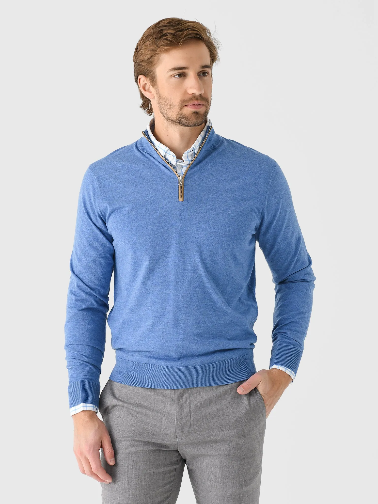 Peter Millar Crown Crafted Men's Excursionist Flex Quarter-Zip Sweater sold by Saint Bernard