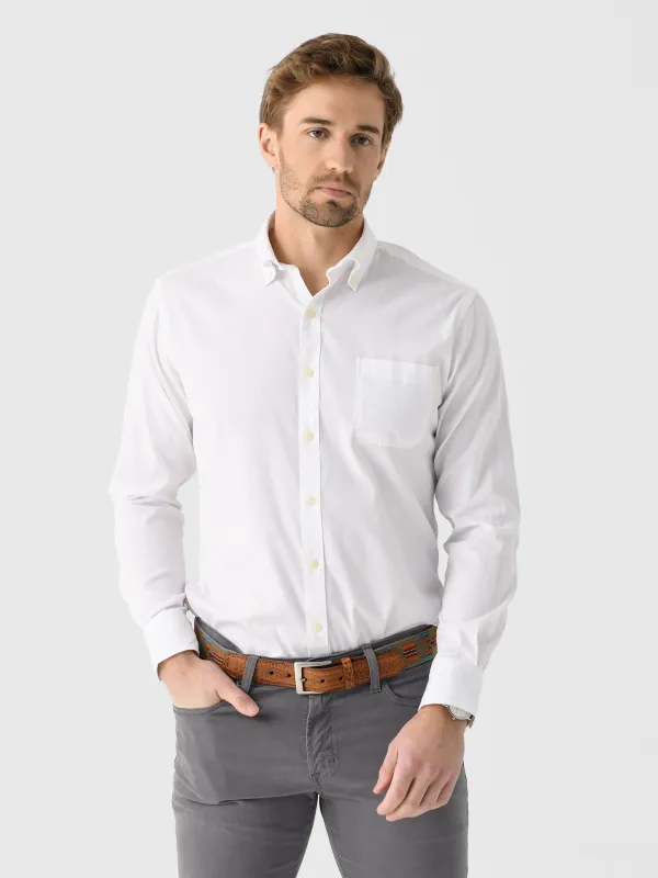 Peter Millar Crown Men's Campbell Perfect Pinpoint Cotton-Stretch Sport Shirt sold by Saint Bernard