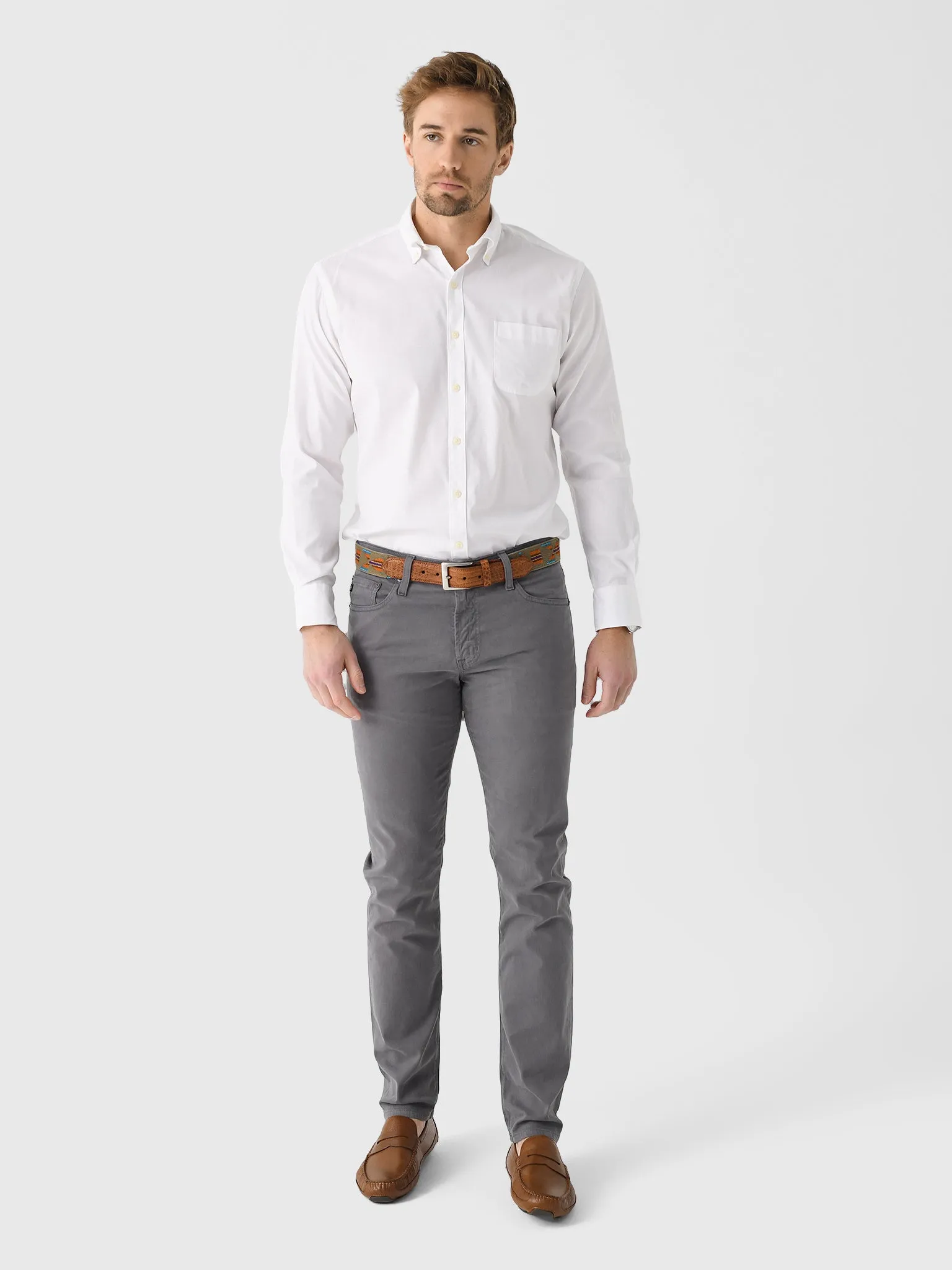 Peter Millar Crown Men's Campbell Perfect Pinpoint Cotton-Stretch Sport Shirt sold by Saint Bernard product image thumbnail 2