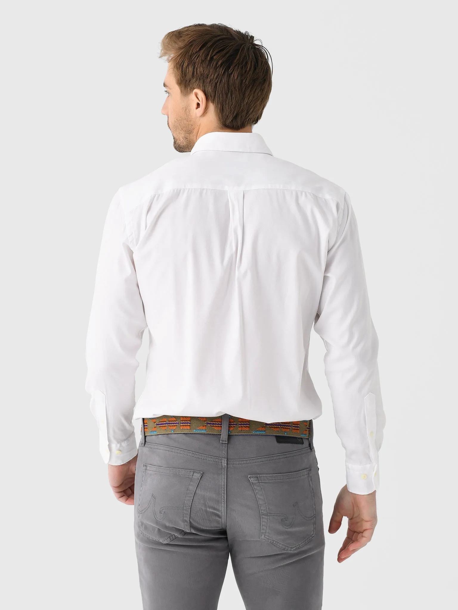 Peter Millar Crown Men's Campbell Perfect Pinpoint Cotton-Stretch Sport Shirt sold by Saint Bernard product image thumbnail 4
