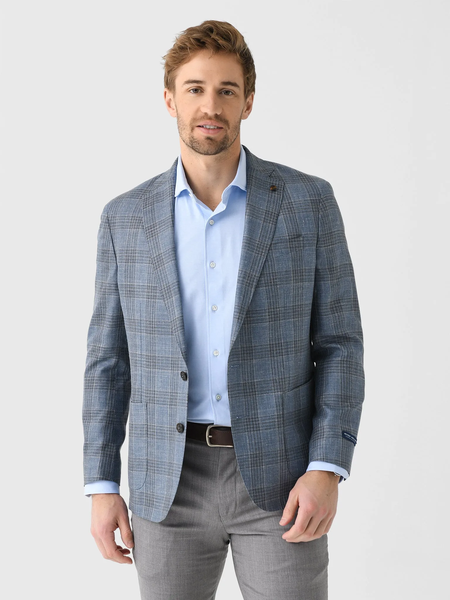 Peter Millar Crown Crafted Men's Ames Plaid Soft Jacket sold by Saint Bernard