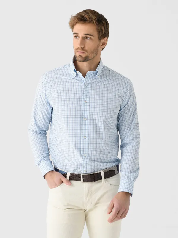 Peter Millar Crown Crafted Men's Parker Performance Poplin Sport Shirt sold by Saint Bernard