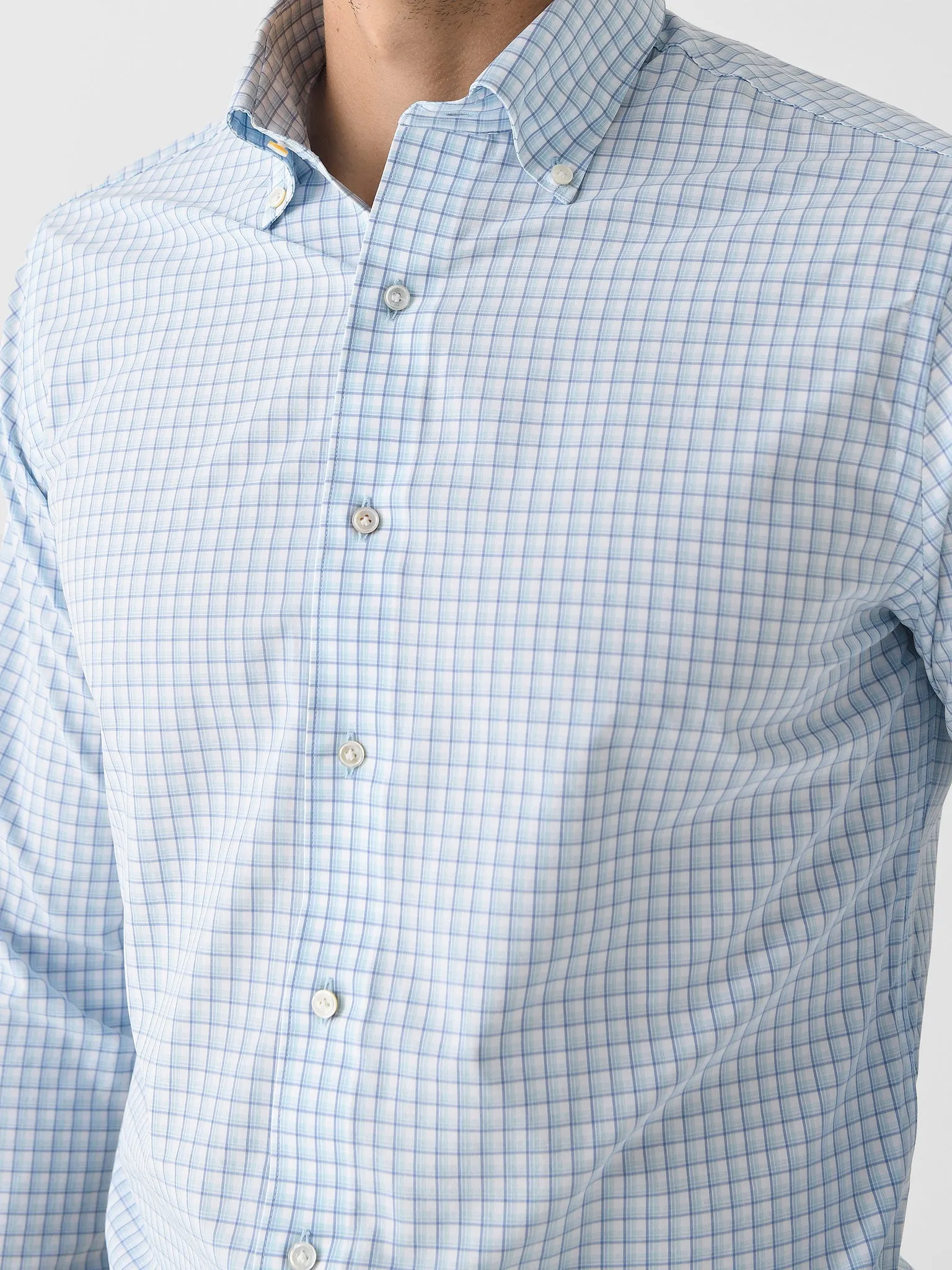 Peter Millar Crown Crafted Men's Parker Performance Poplin Sport Shirt sold by Saint Bernard product image thumbnail 5