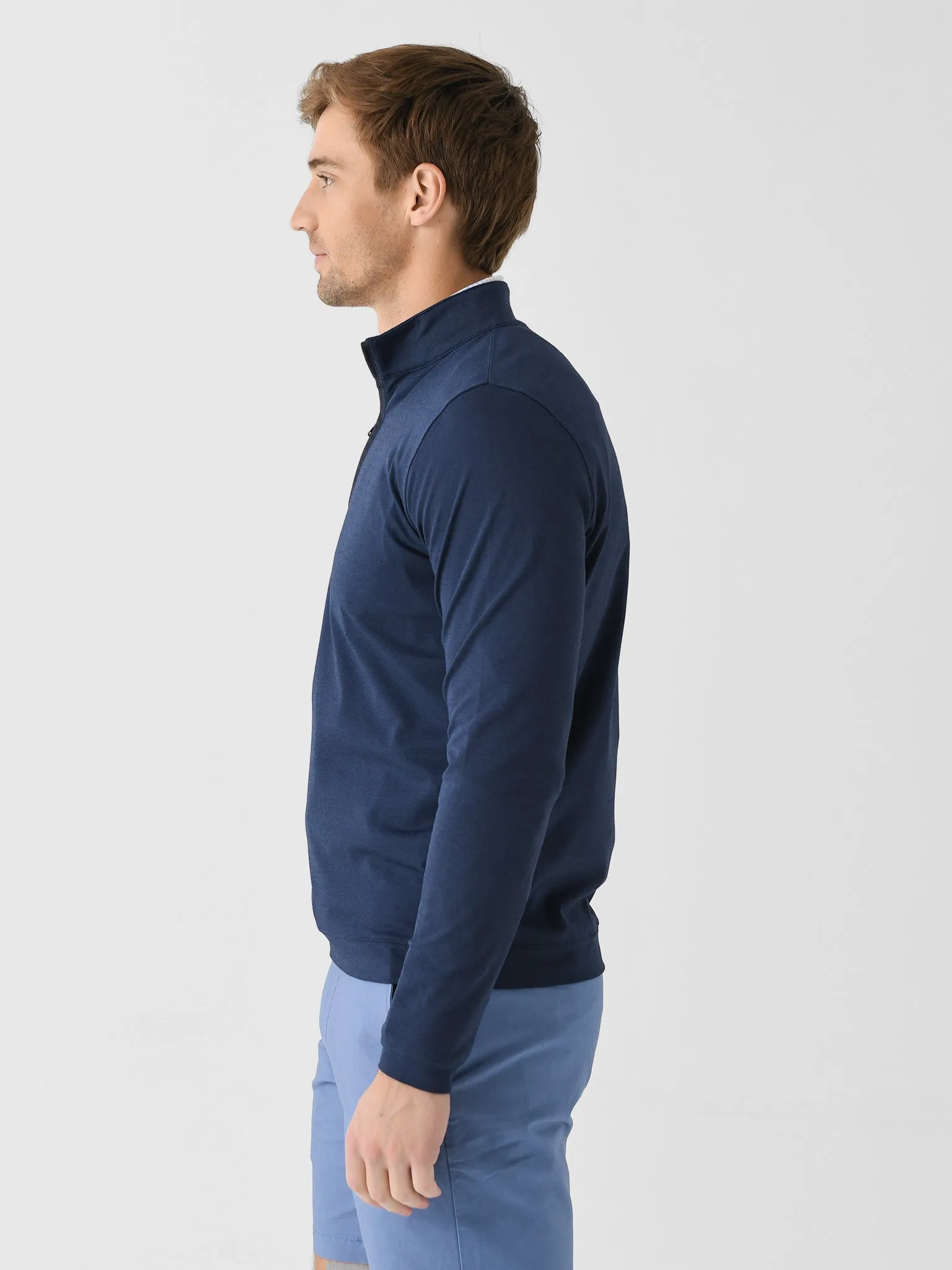 Peter Millar Crown Crafted Men's Albatross Cotton-Blend Piqué Quarter-Zip sold by Saint Bernard product image thumbnail 3