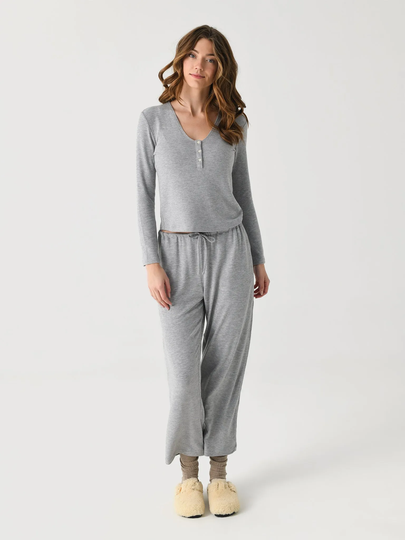 Leset Women's Lauren V-Neck Henley sold by Saint Bernard product image thumbnail 2