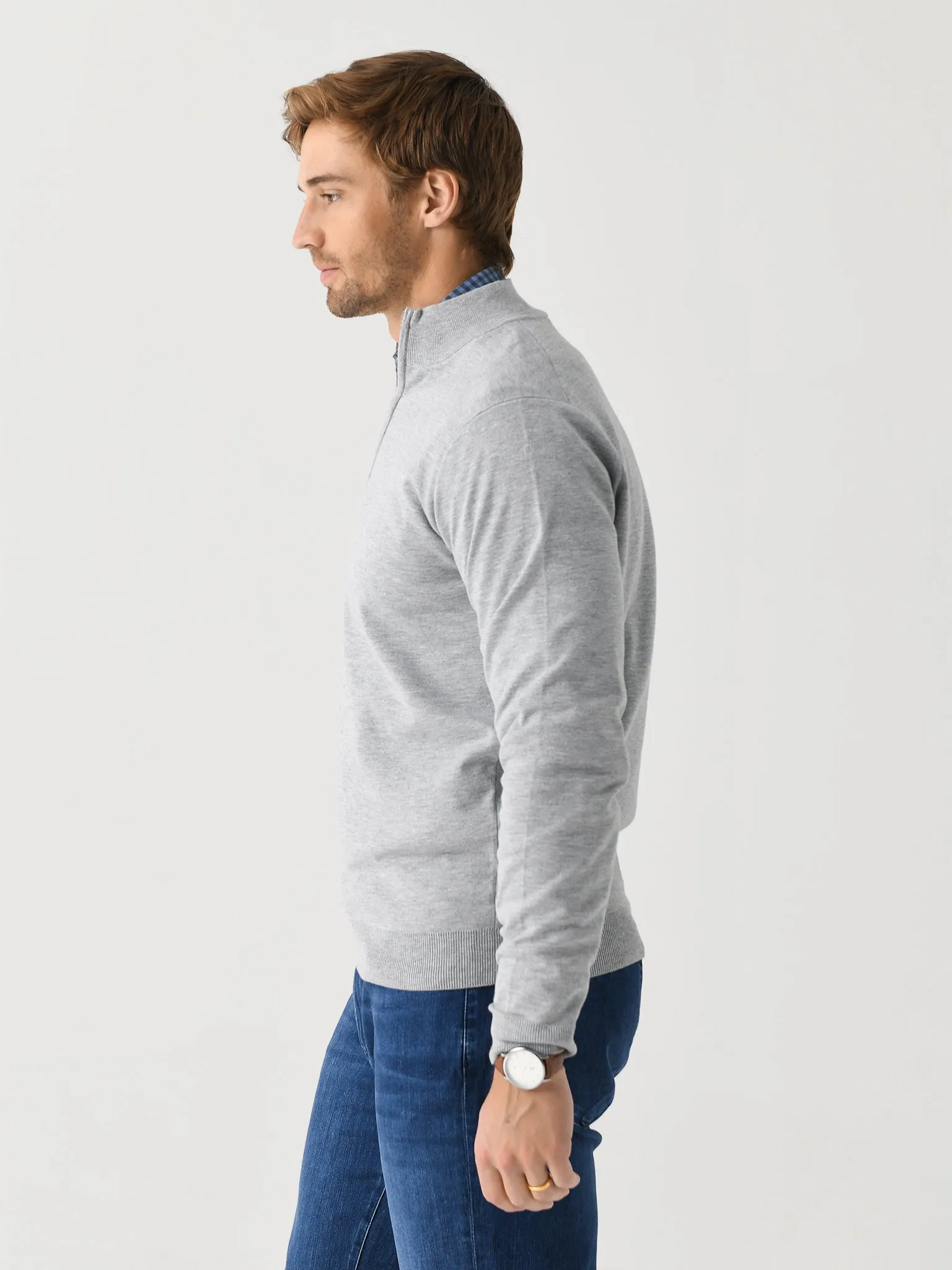 Peter Millar Crown Men's Coolspun Cotton Quarter-Zip Sweater sold by Saint Bernard product image thumbnail 3