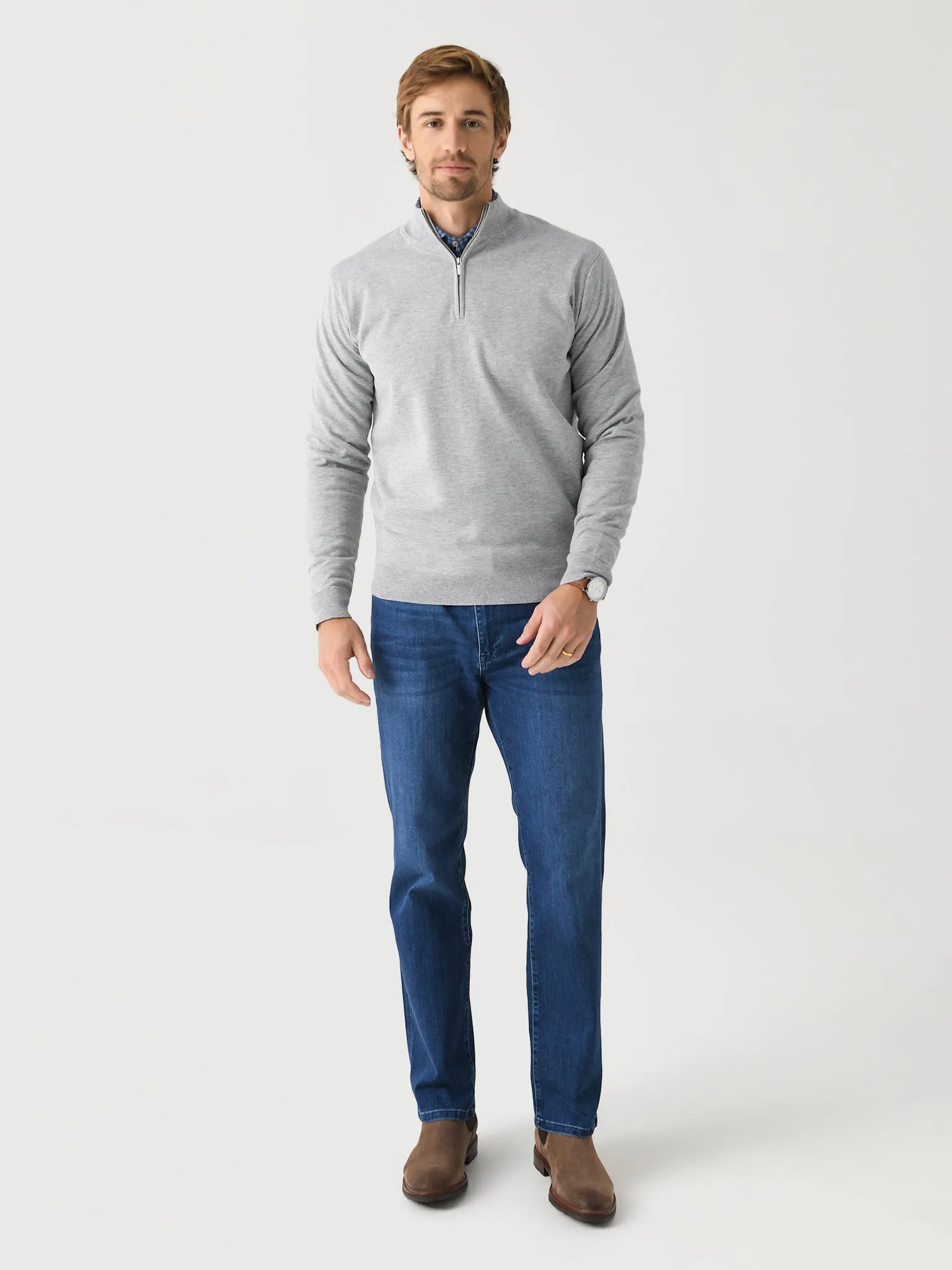 Peter Millar Crown Men's Coolspun Cotton Quarter-Zip Sweater sold by Saint Bernard product image thumbnail 2