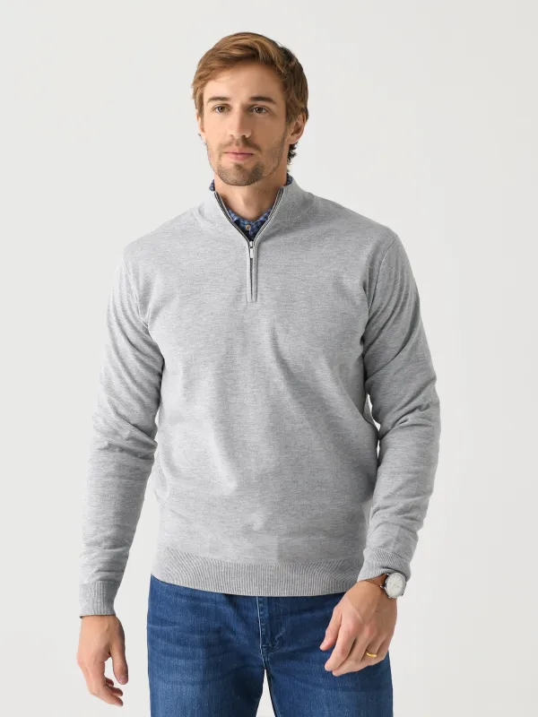Peter Millar Crown Men's Coolspun Cotton Quarter-Zip Sweater made by Saint Bernard