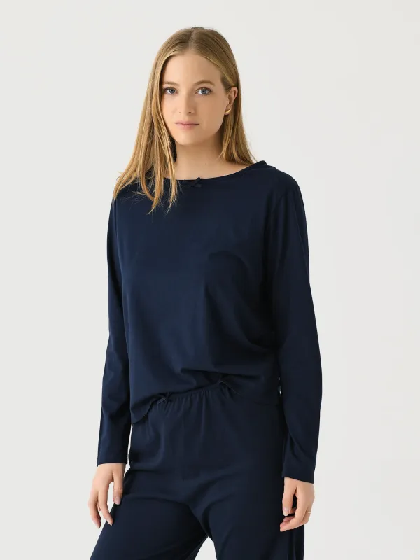 DONNI. Women's The Jersey Bow Long Sleeve Tee sold by Saint Bernard