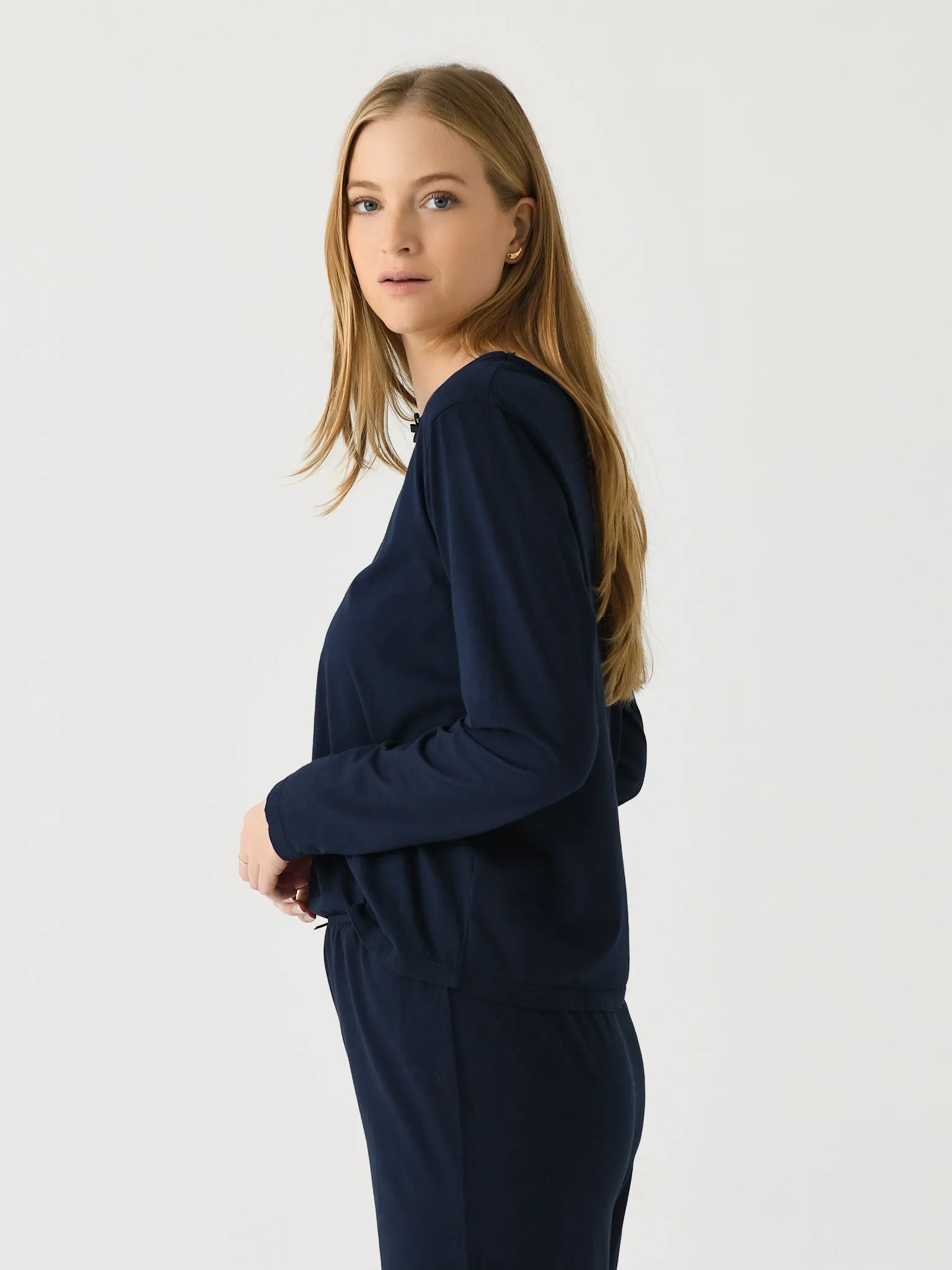 DONNI. Women's The Jersey Bow Long Sleeve Tee sold by Saint Bernard product image thumbnail 3