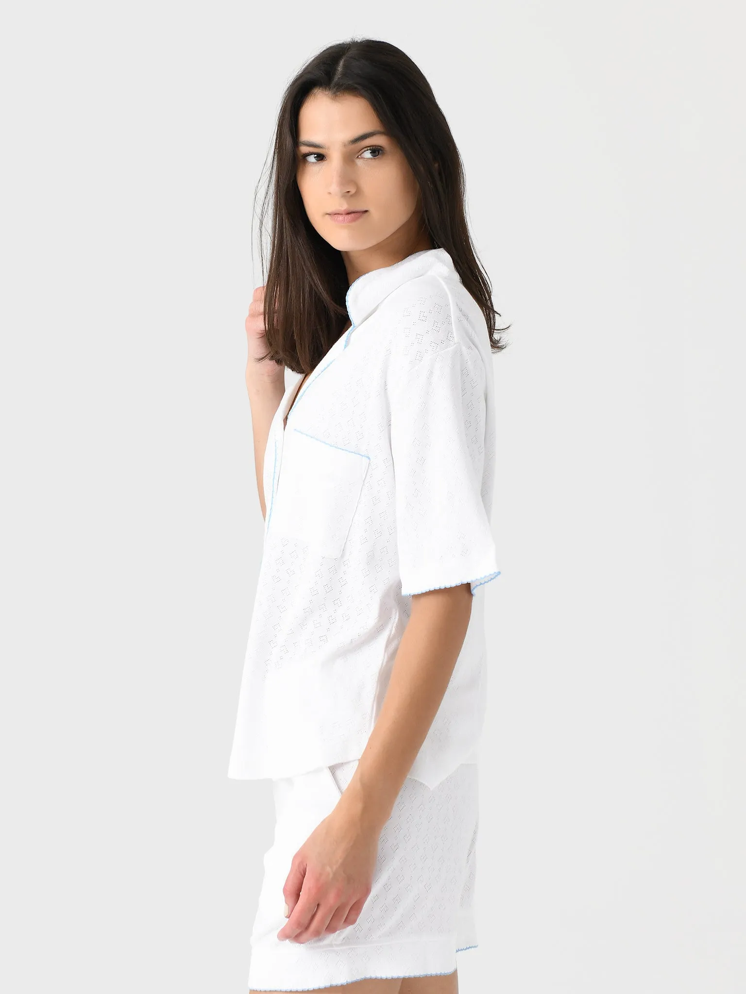 Lenora Women's Liza Pointelle Cotton Short Pajama Set sold by Saint Bernard product image thumbnail 3