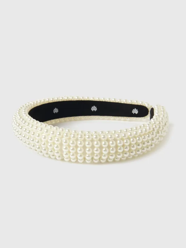 Lele Sadoughi All Over Pearl Alice Headband sold by Saint Bernard