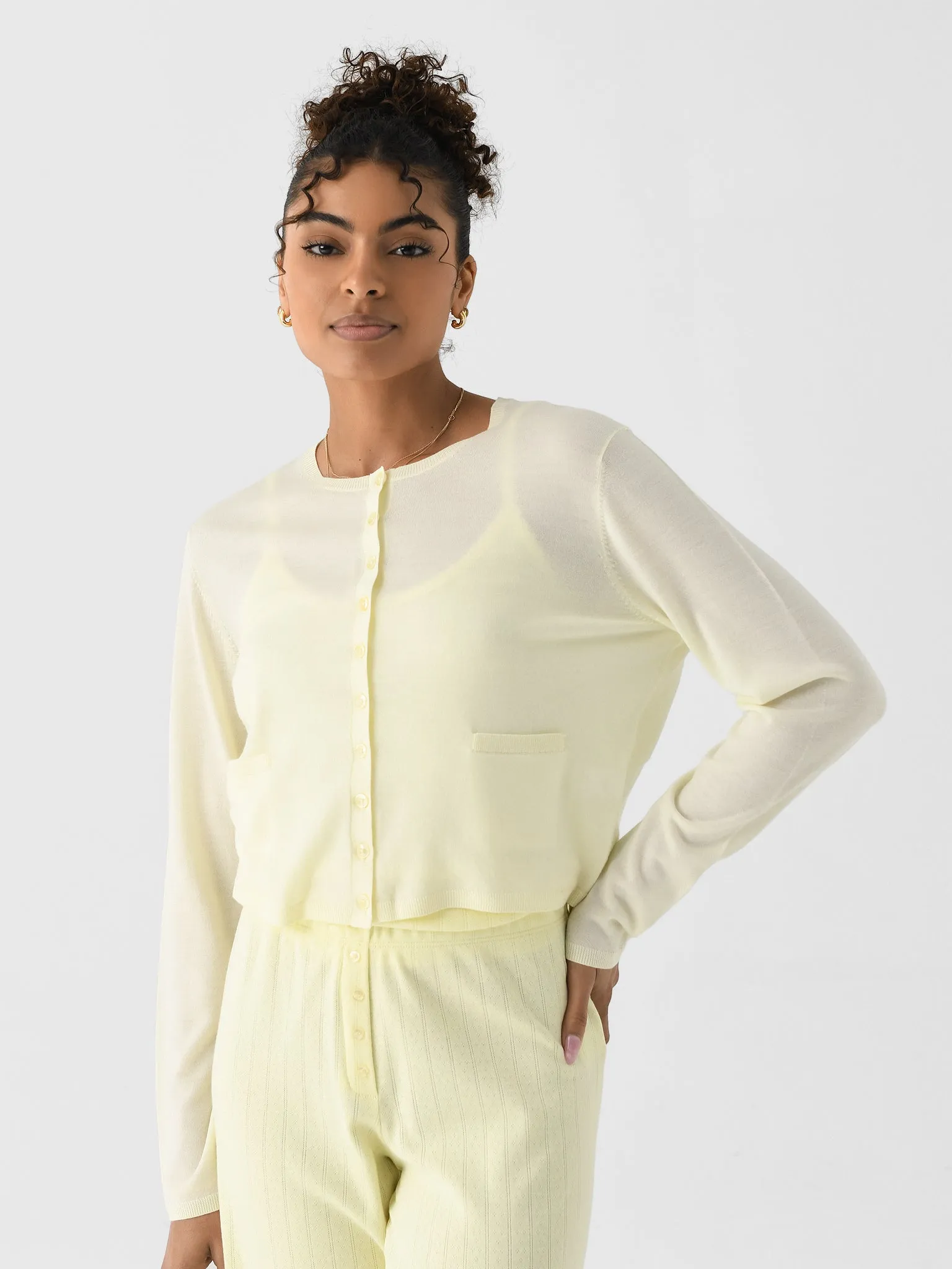 Leset Women's James Crew Cardigan sold by Saint Bernard