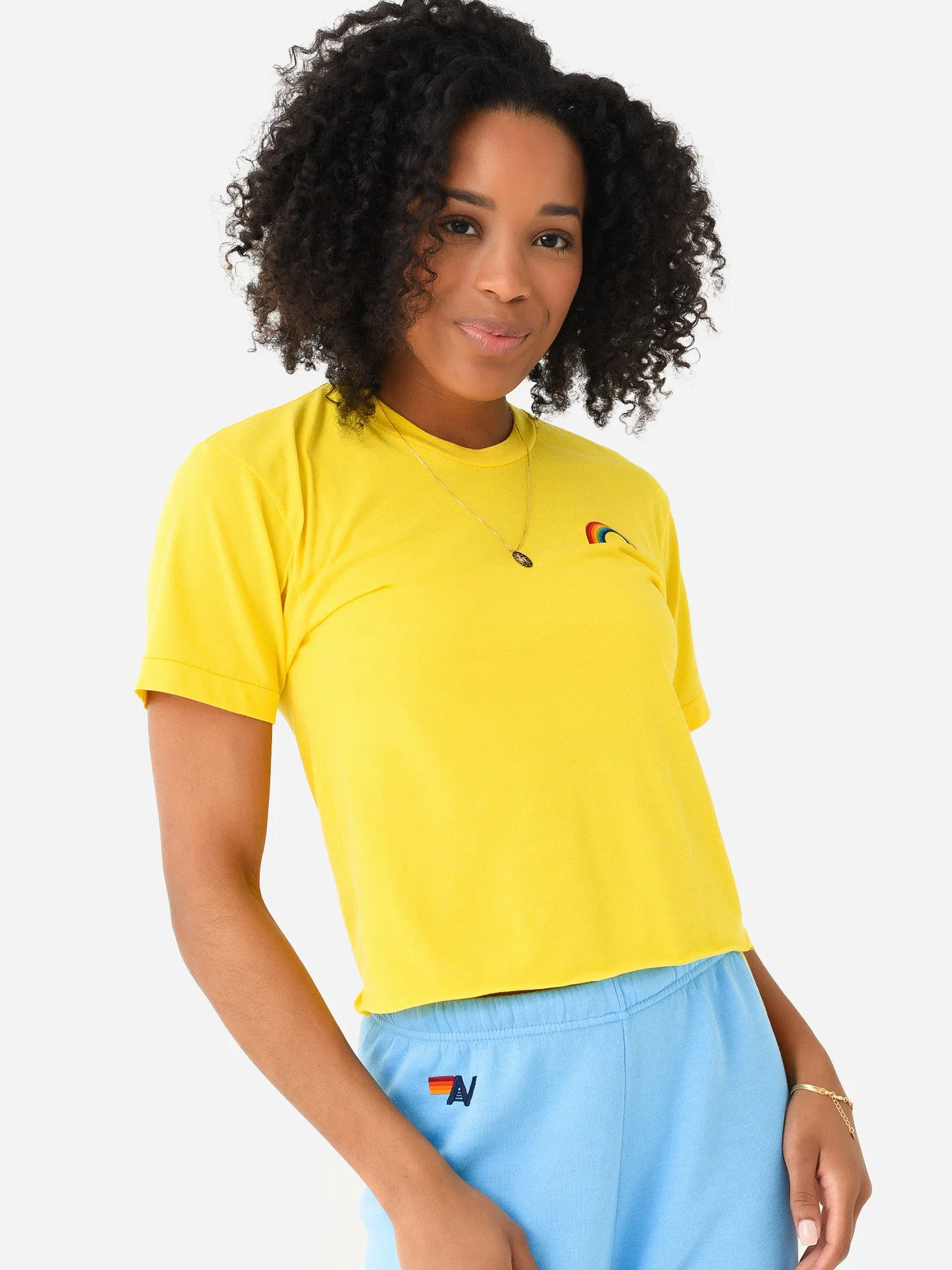 Aviator Nation Women's Rainbow Embroidery Boyfriend Tee sold by Saint Bernard product image thumbnail 5