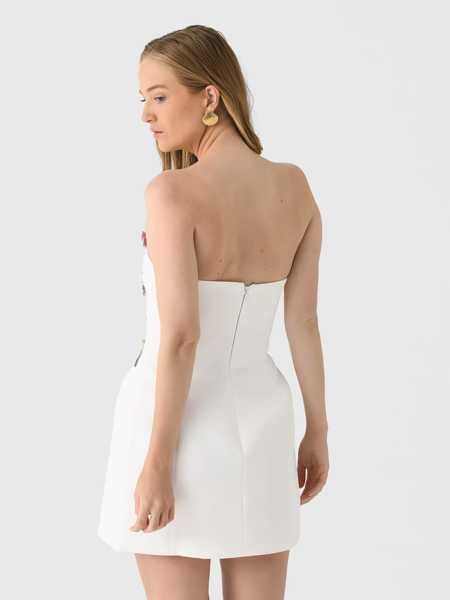 Leo Lin Women's Rosario Appliqué Floral Bustier Mini Dress sold by Saint Bernard product image thumbnail 4