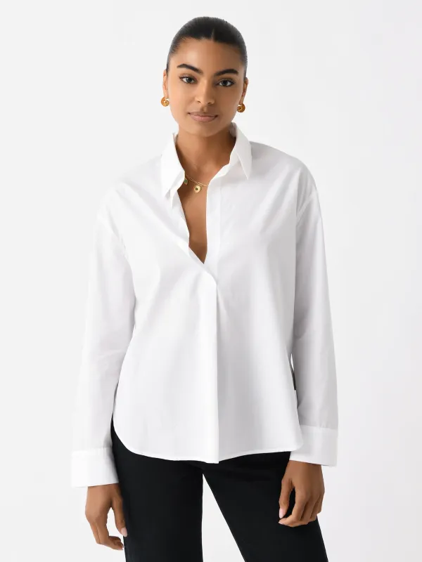 Vince Women's Cotton Half-Placket Shirt made by Vince
