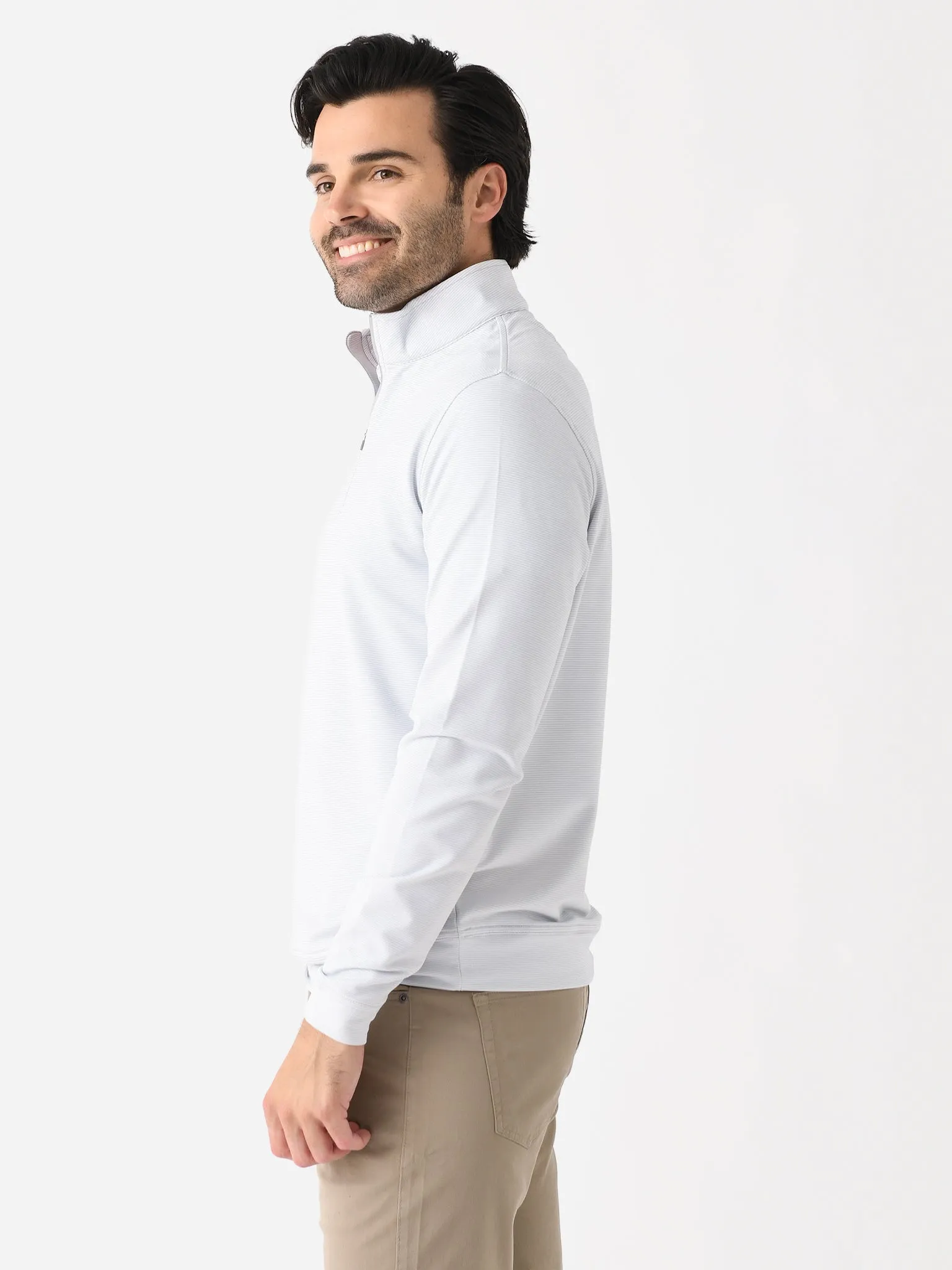 Peter Millar Crown Sport Men's Perth Sugar Stripe Performance Quarter-Zip sold by Saint Bernard product image thumbnail 3