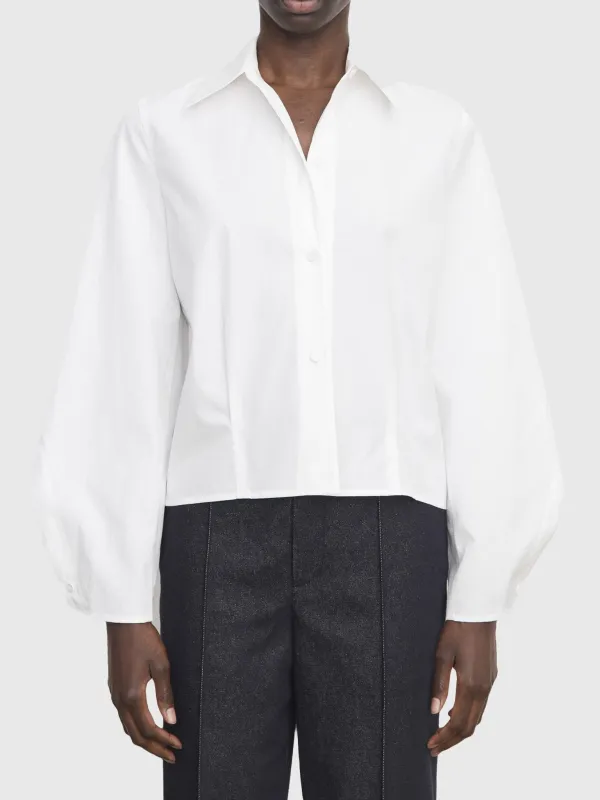 Vince Women's Sculpted Long-Sleeve Cropped Shirt made by Vince