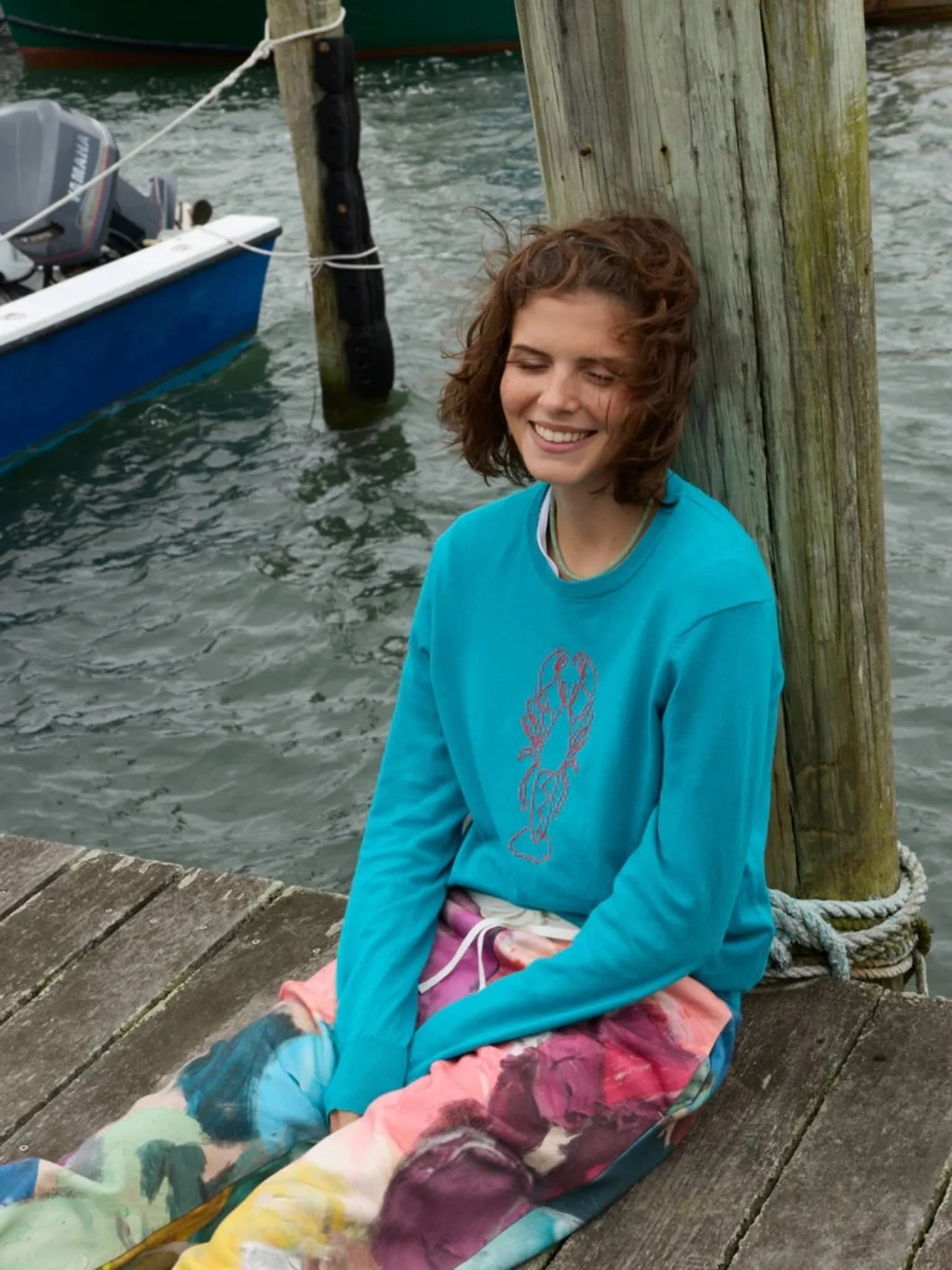 Lingua Franca Women's Lobster Crewneck Sweater sold by Saint Bernard product image thumbnail 2