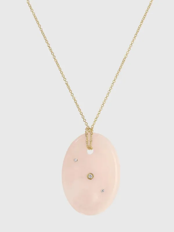 EF Collection Rose Quartz Aura Necklace made by EF Collection