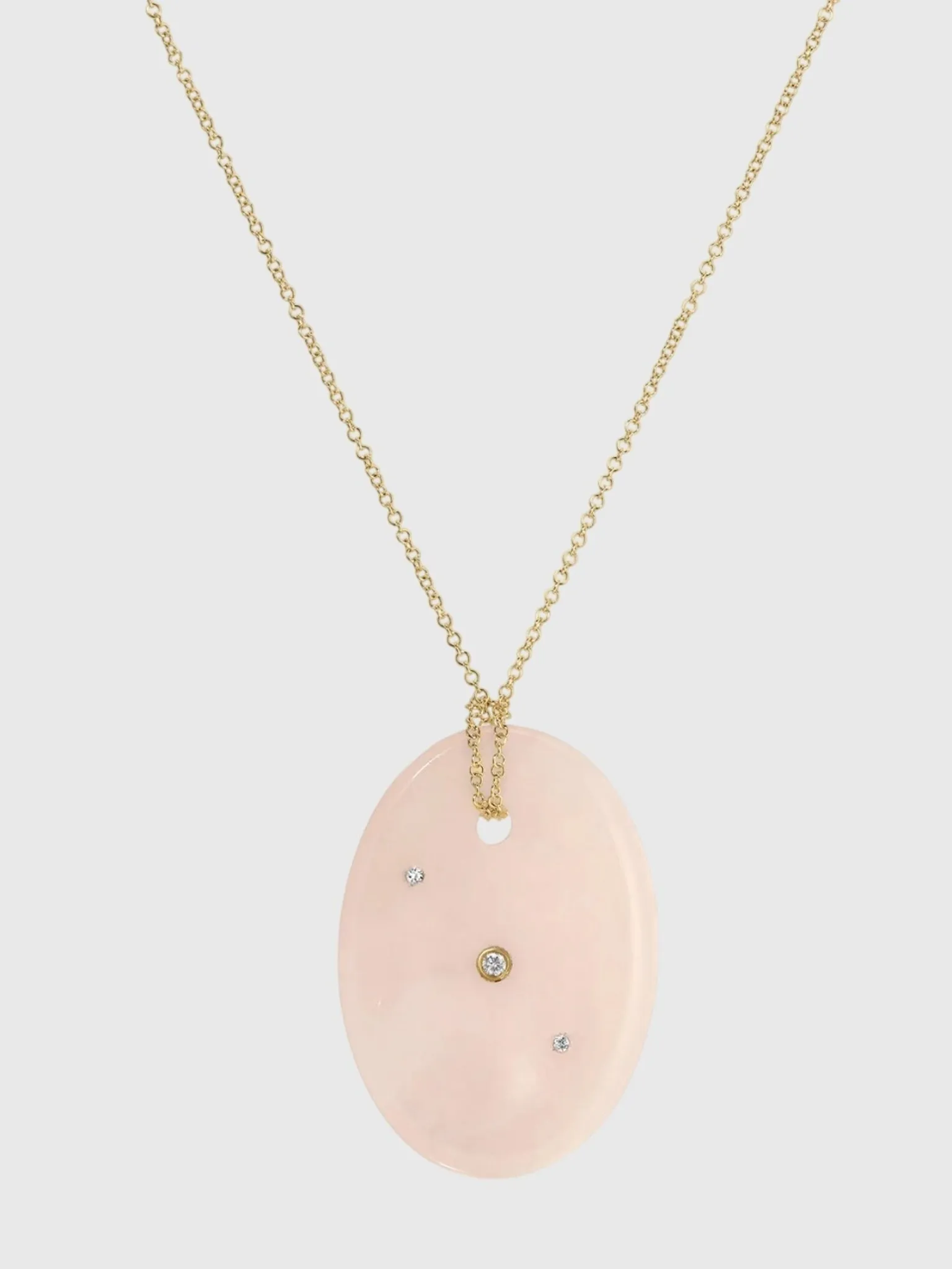 EF Collection Rose Quartz Aura Necklace sold by Saint Bernard