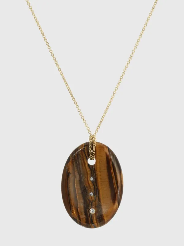 EF Collection Tiger's Eye Aura Necklace made by EF Collection