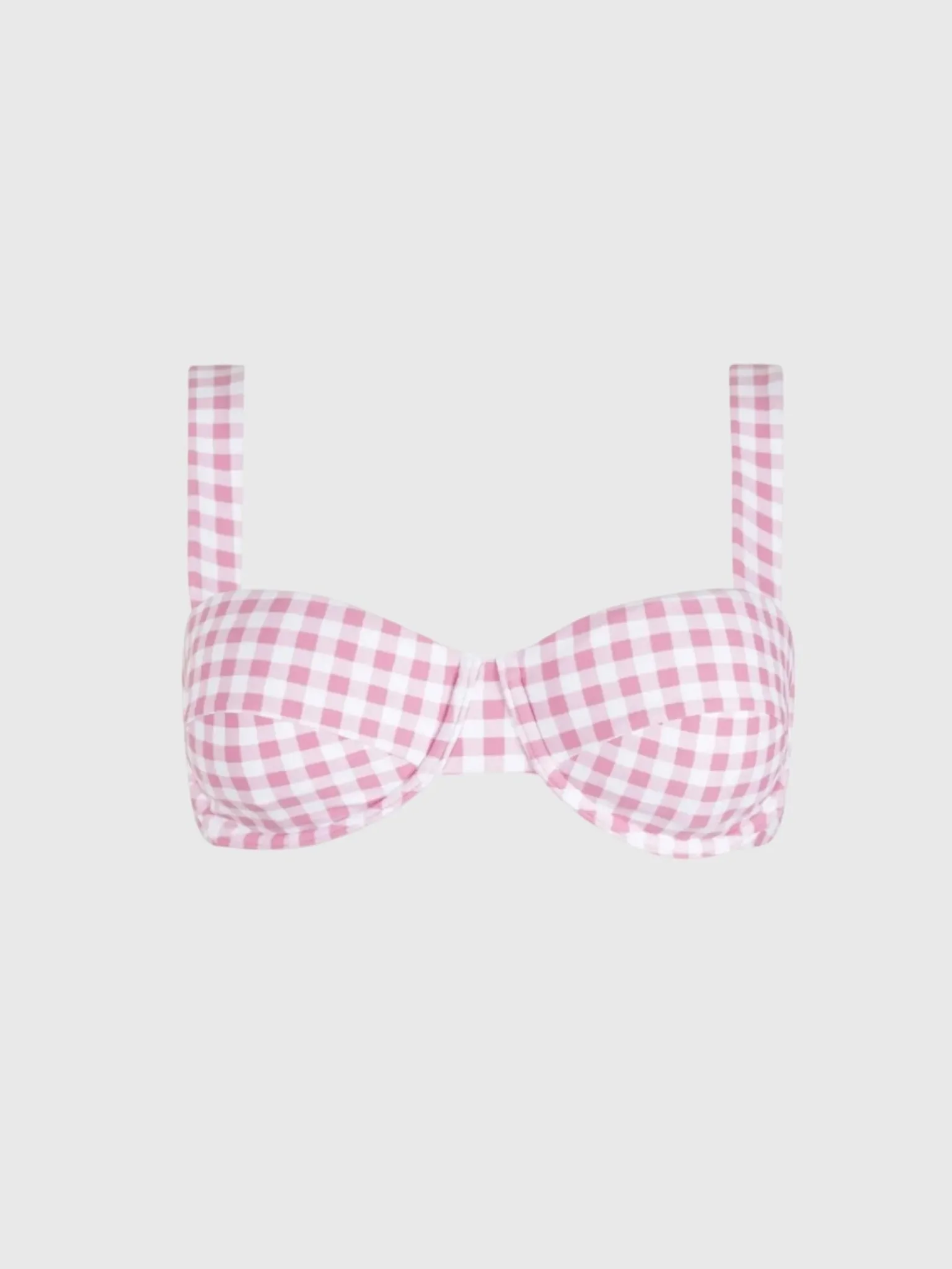 Minnow Women's Blush Gingham Cup Bikini Top sold by Saint Bernard