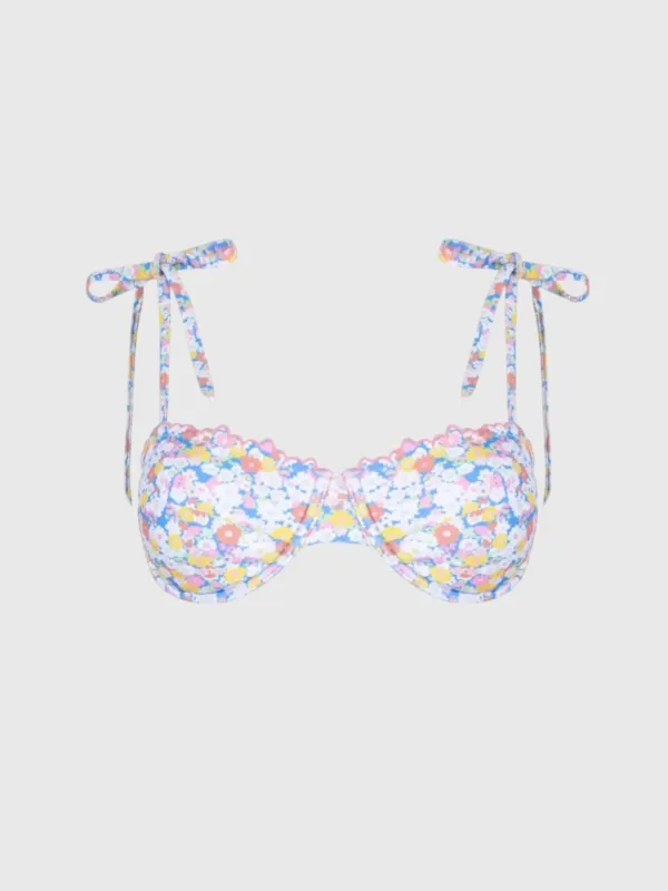 Minnow Women's Jasmine Blossom Tie Strap Bikini Top sold by Saint Bernard