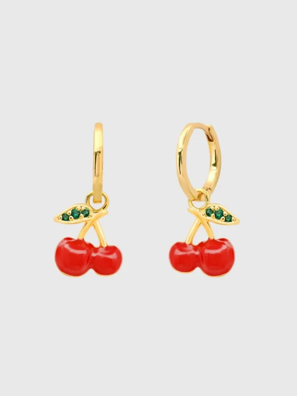 TAI Cherry Huggie Earrings made by Tai