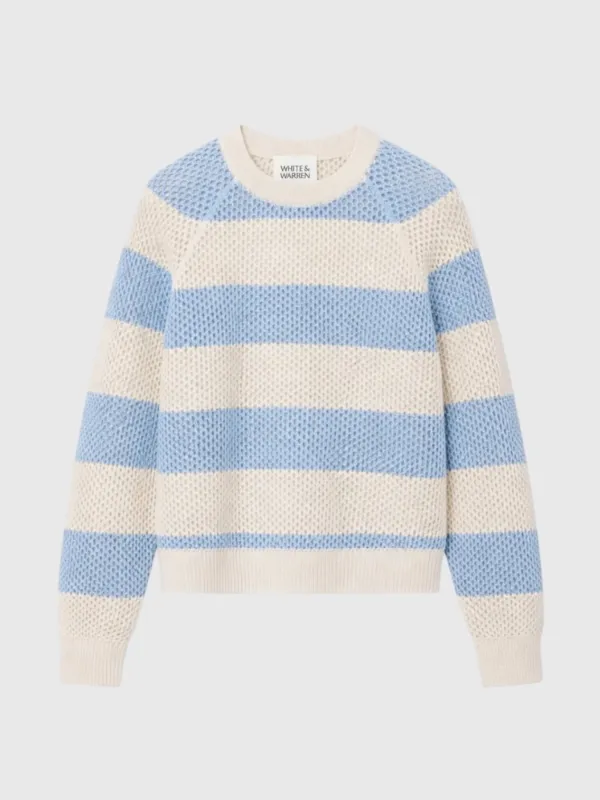 White & Warren Women's Bouclé Mesh Sweatshirt made by White + Warren