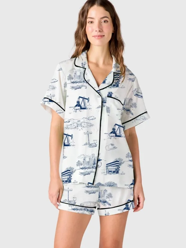 Katie Kime Women's Houston Toile Pajama Set made by Saint Bernard