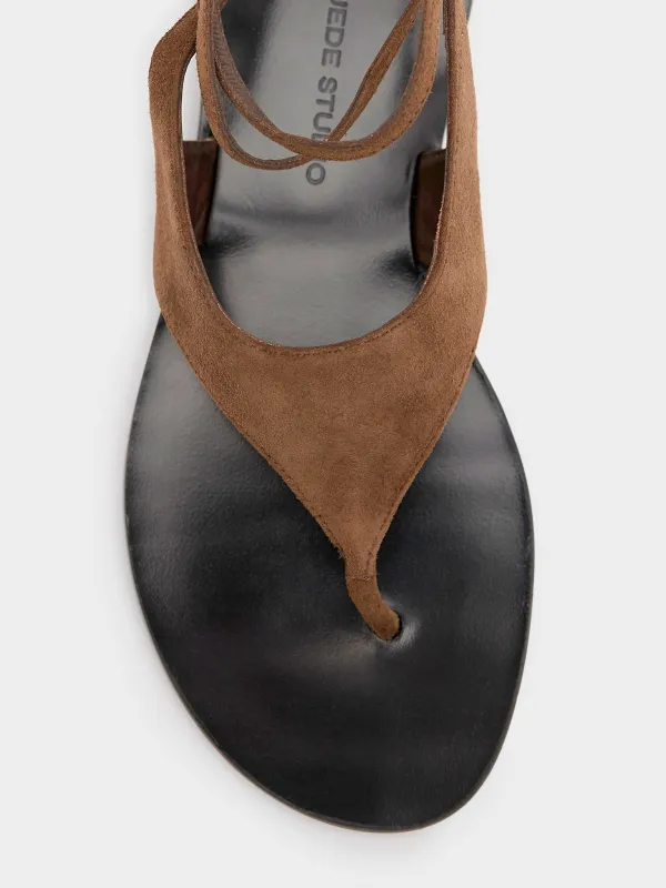 Black Suede Studio Women's Mindy Sandal made by Saint Bernard