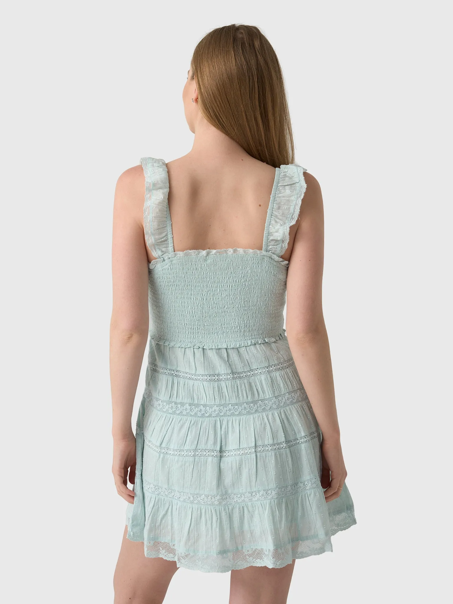 LoveShackFancy Women's Colbera Lace-Trimmed Cotton Mini Dress sold by Saint Bernard product image thumbnail 3