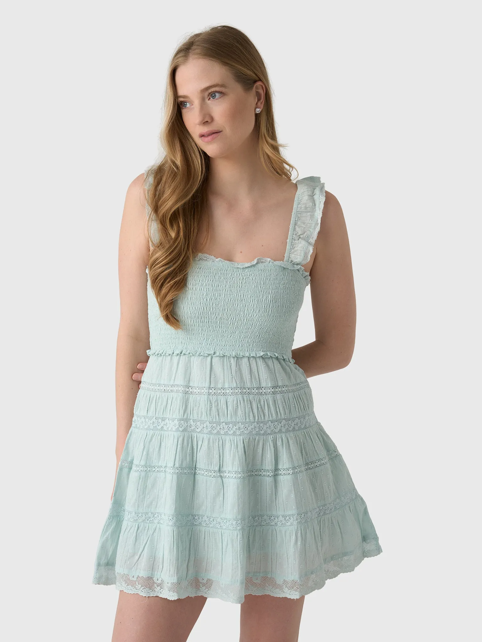 LoveShackFancy Women's Colbera Lace-Trimmed Cotton Mini Dress sold by Saint Bernard product image thumbnail 5